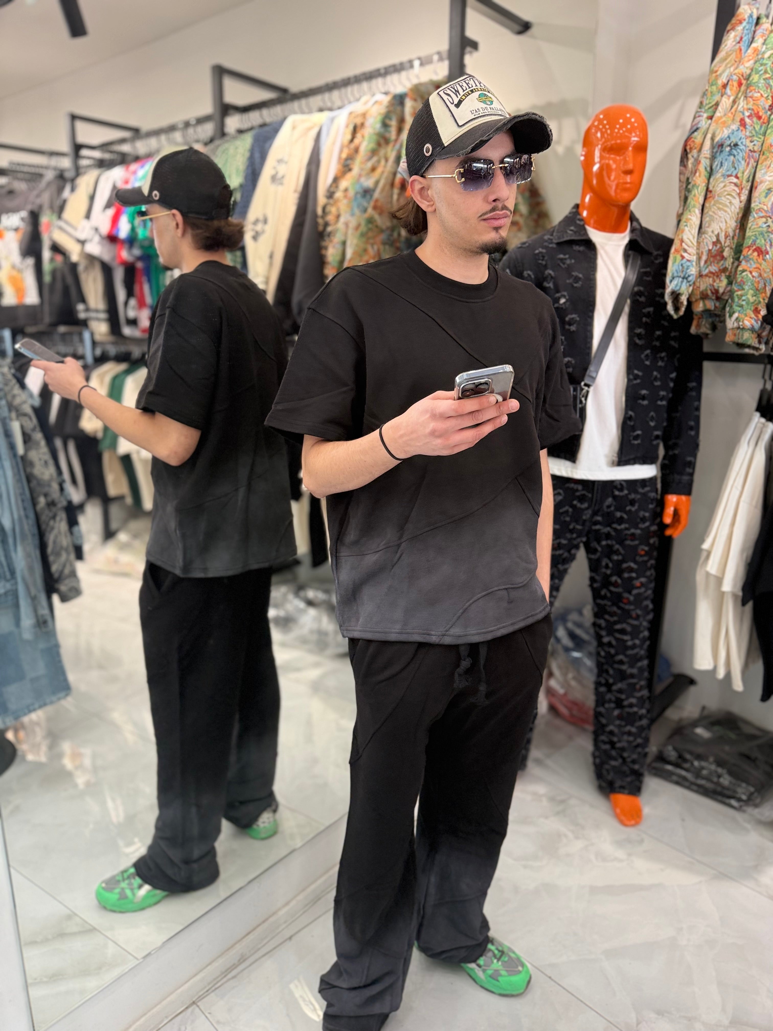 Ensemble Délavé Over Noir