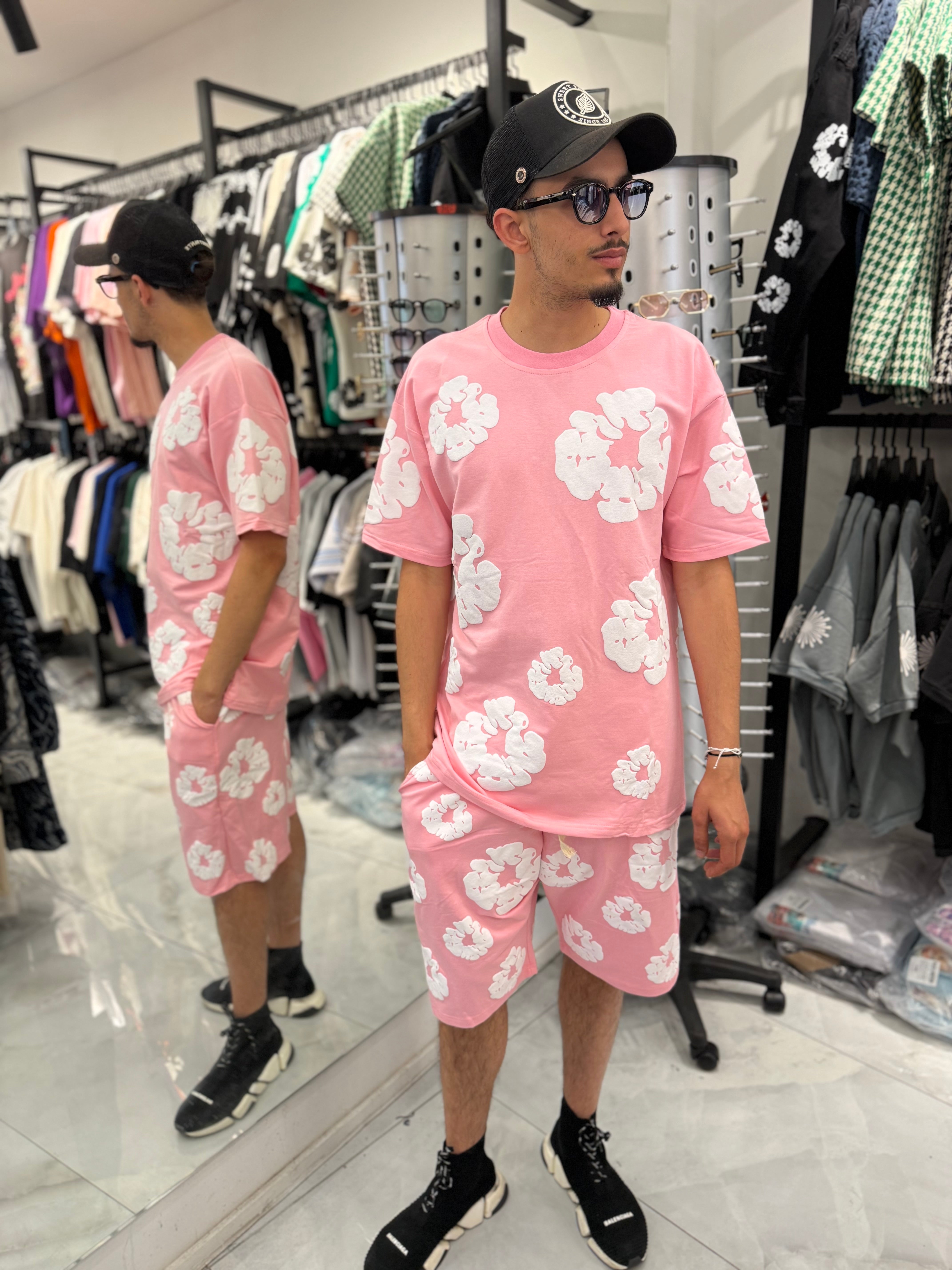 Ensemble Short Fleur Rose