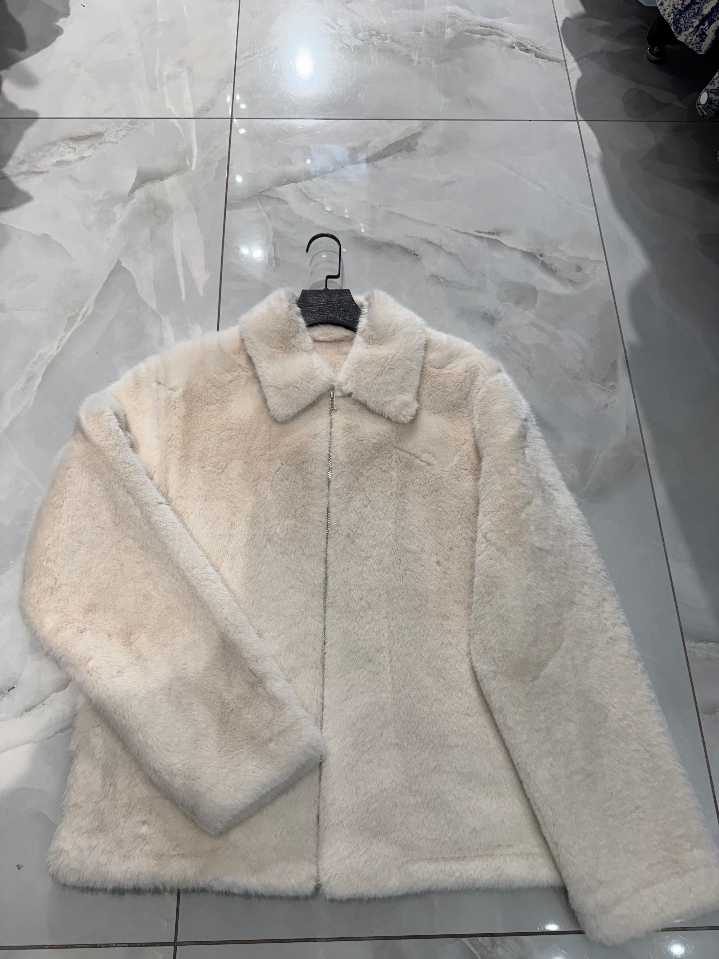 Veste Fourrure Beige