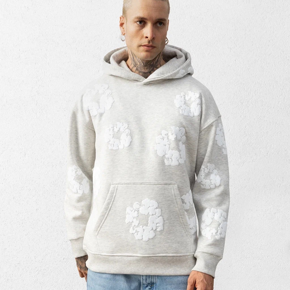 Sweat Gris Tache Fleur