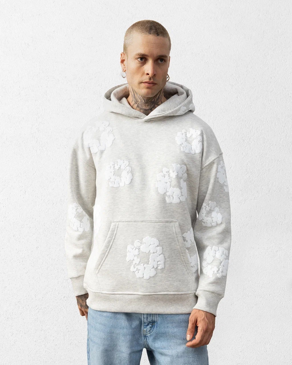 Sweat Gris Tache Fleur