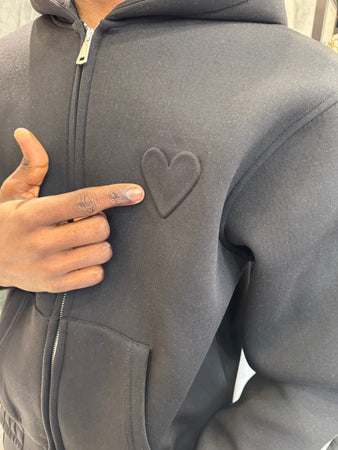 Ensemble Croped Cœur Noir