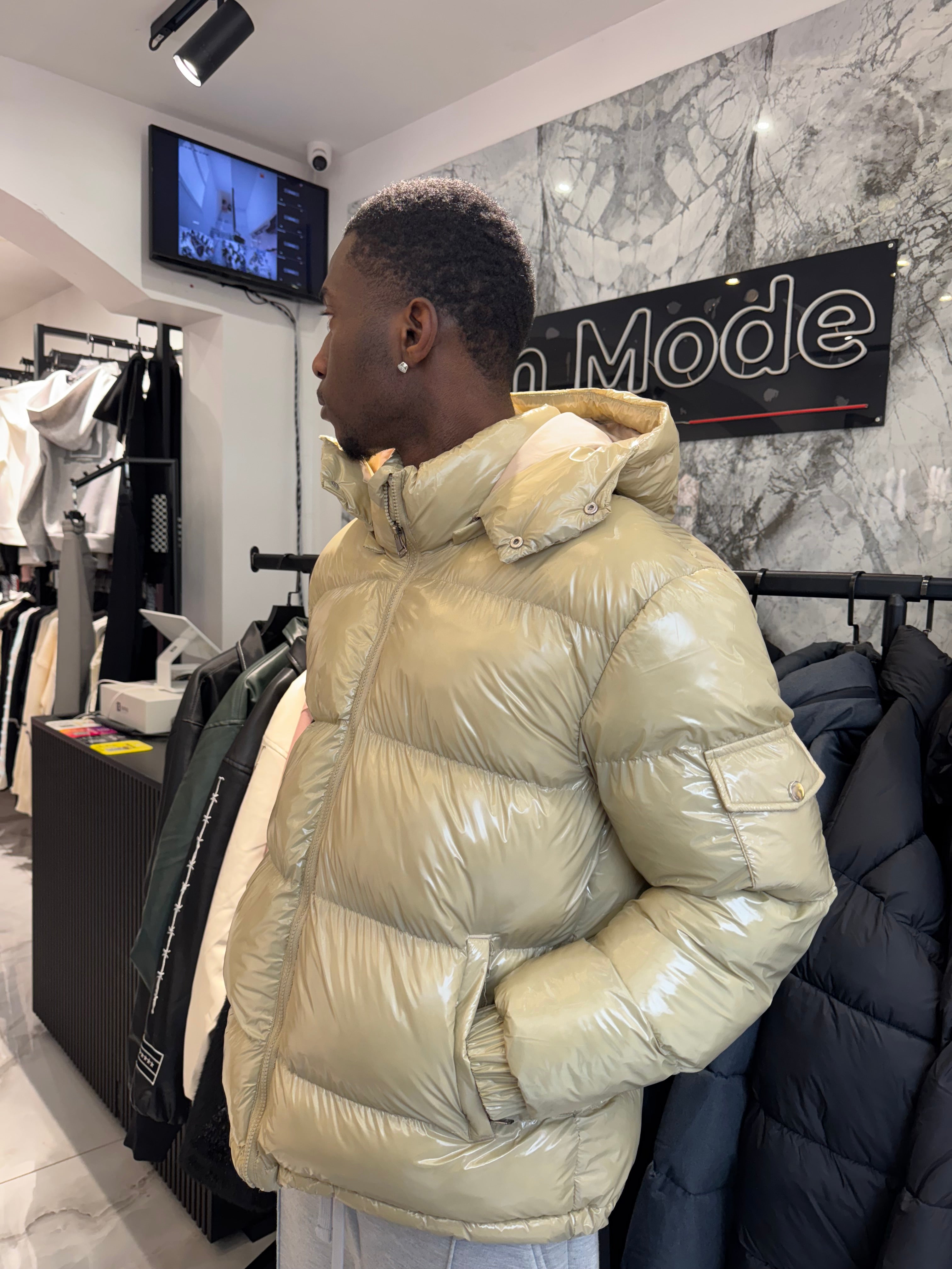 Doudoune Brillante Beige