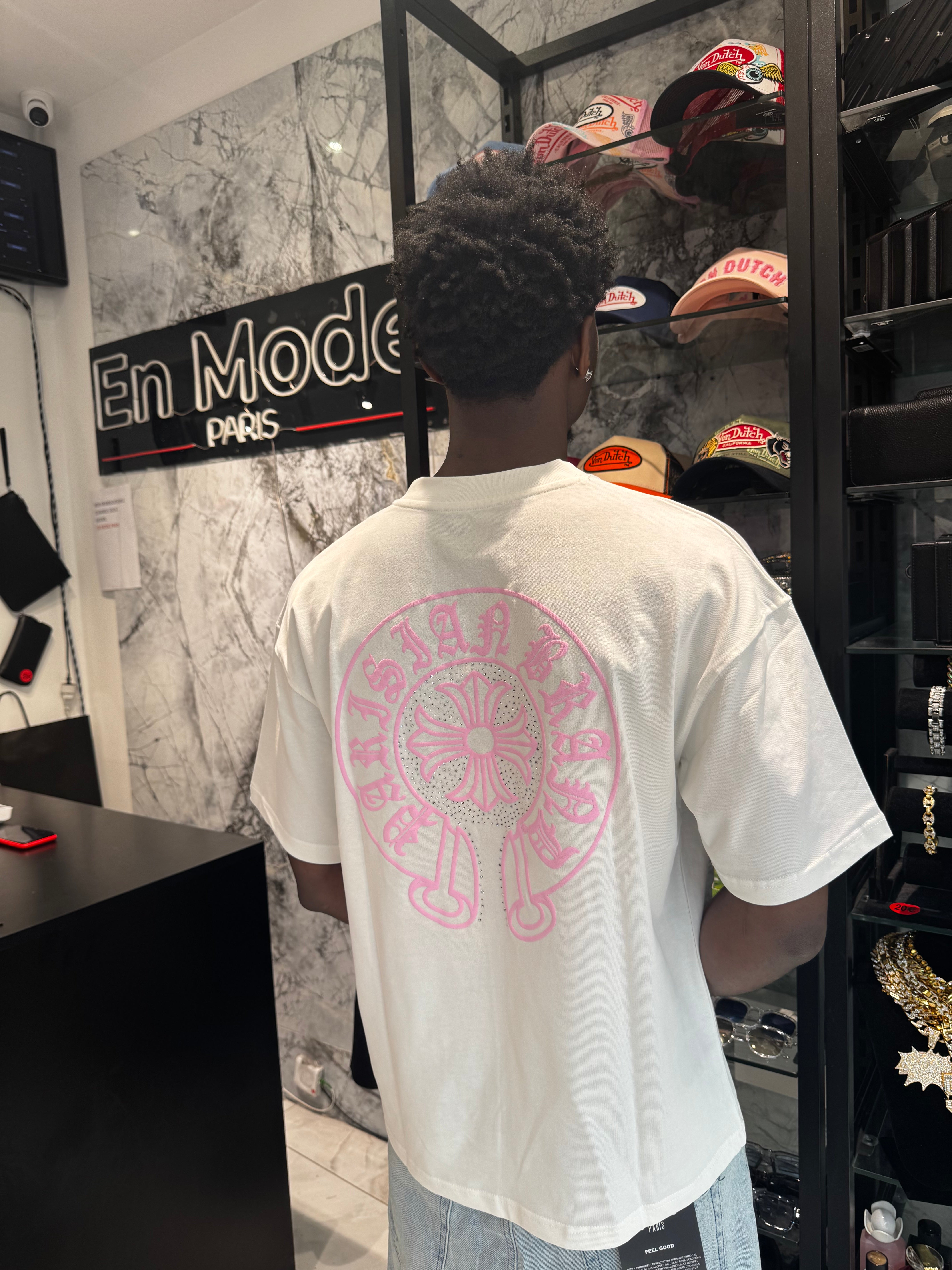 T-shirt finition Rose