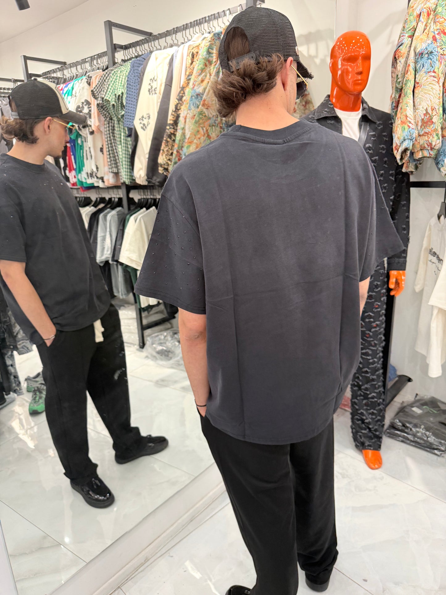 T shirt Strass Black