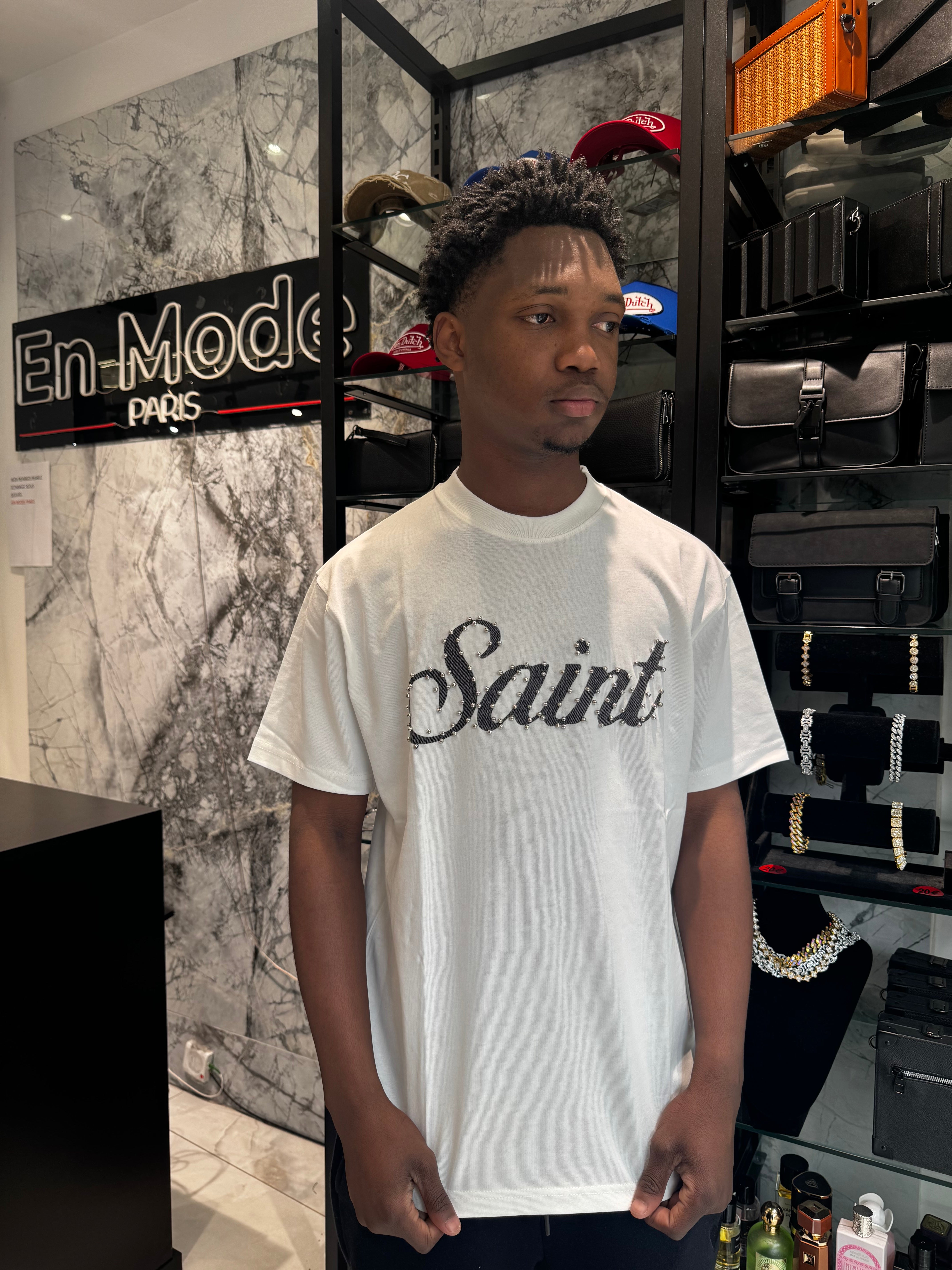 T-shirt Saint Strass Blanc