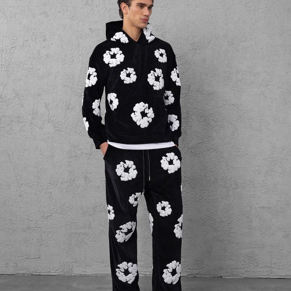 Ensemble denim taches Velours