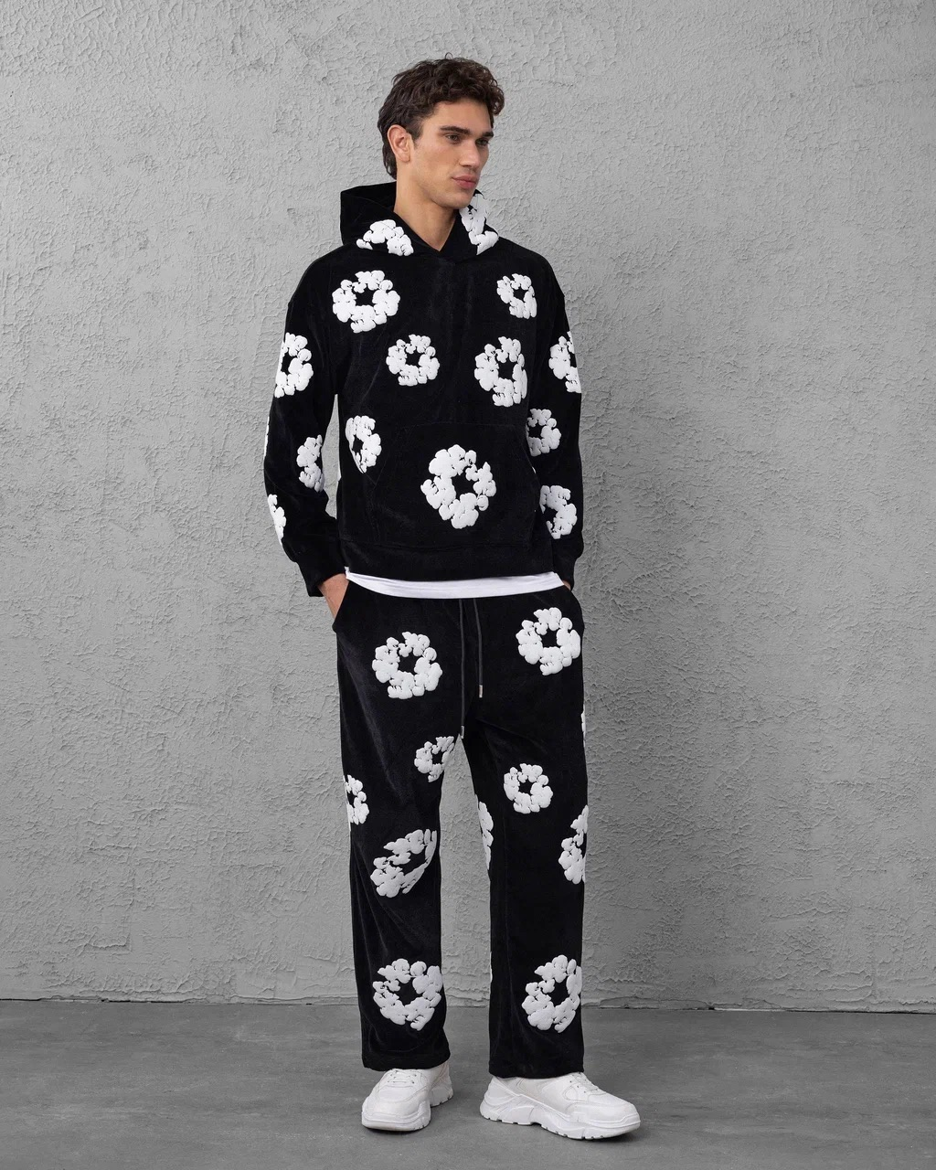 Ensemble denim taches Velours