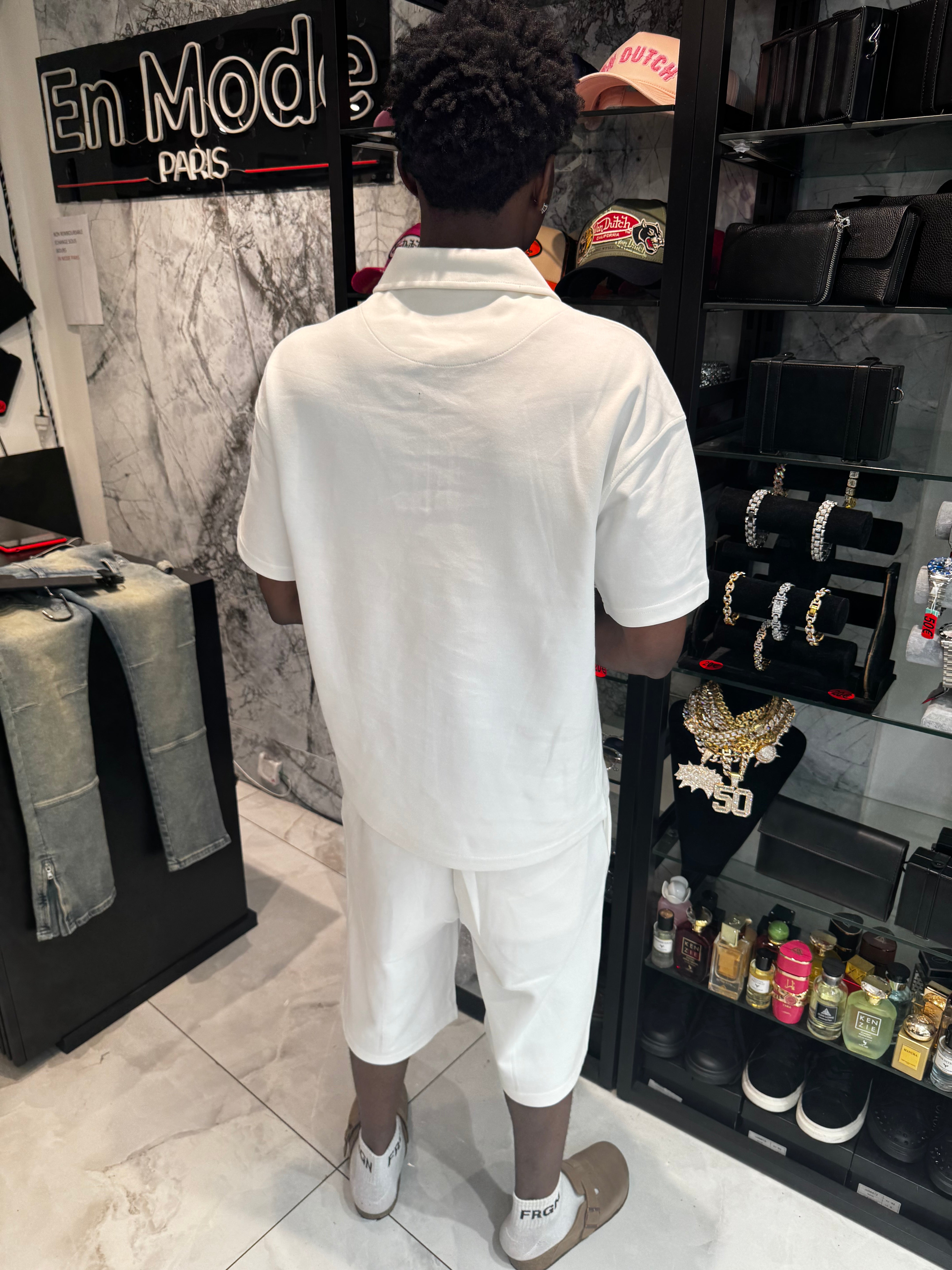 Ensemble Short Blanc