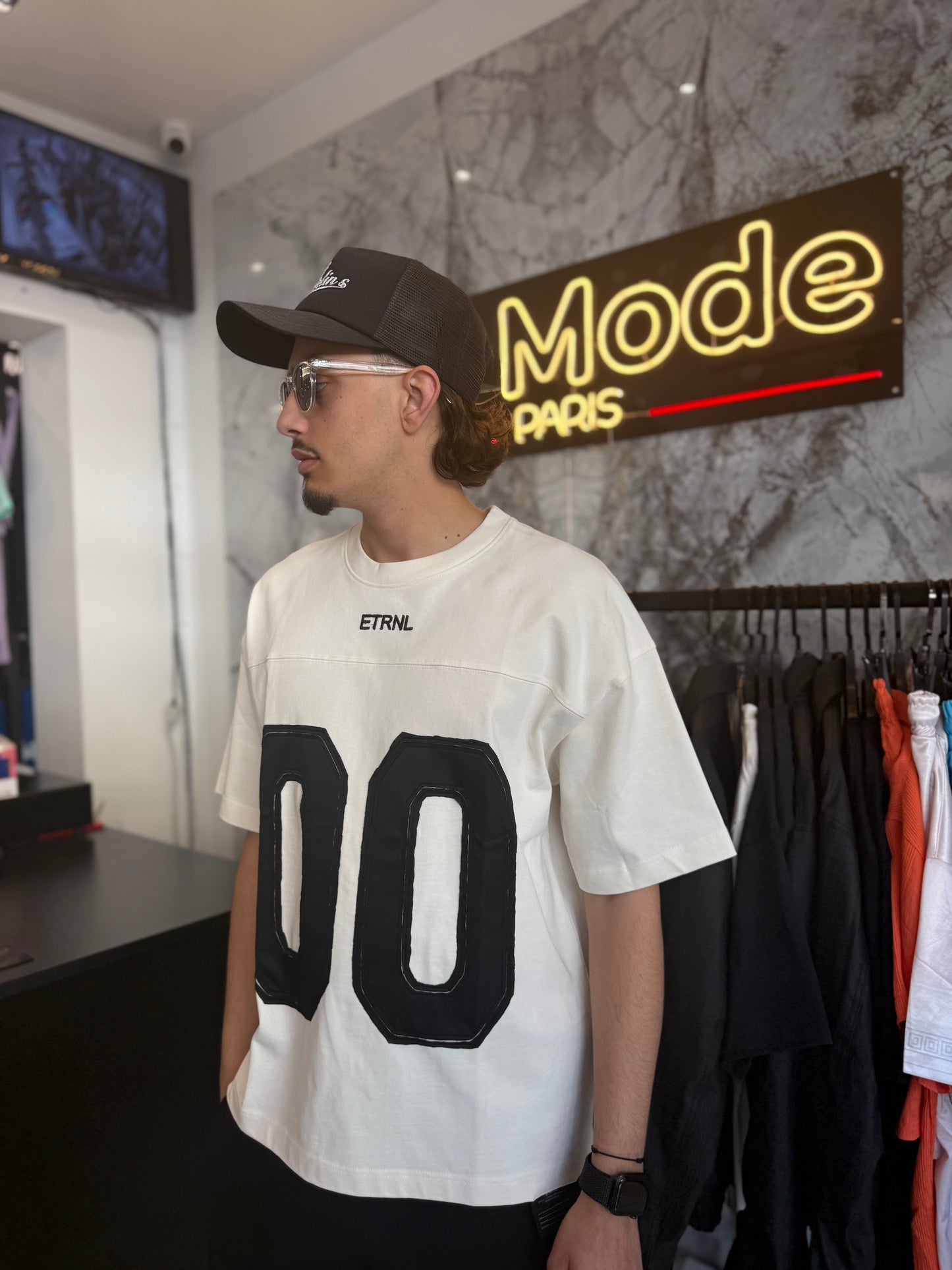 T shirt Hockey 00 Blanc