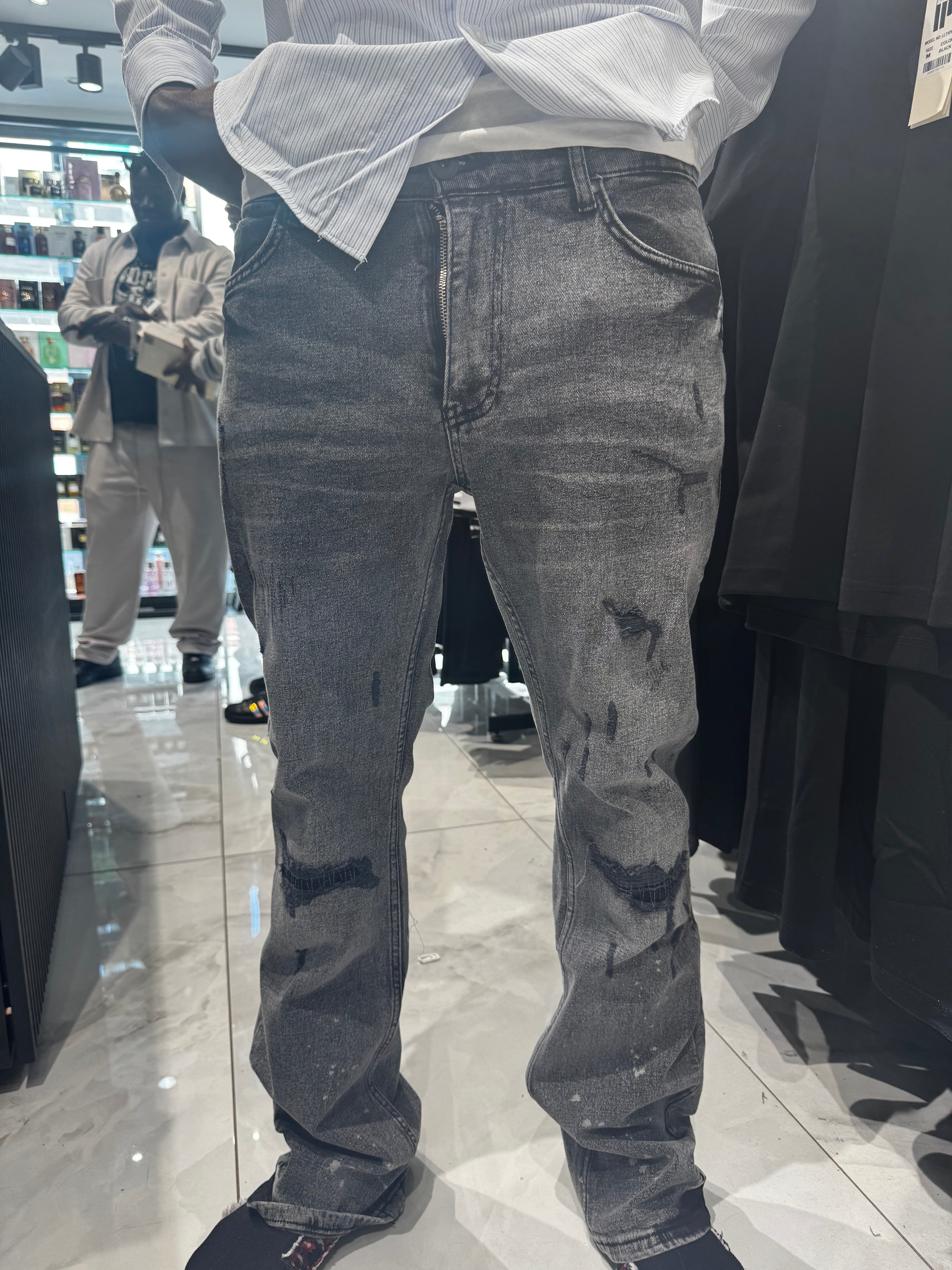 Jean Flare Gris délavé
