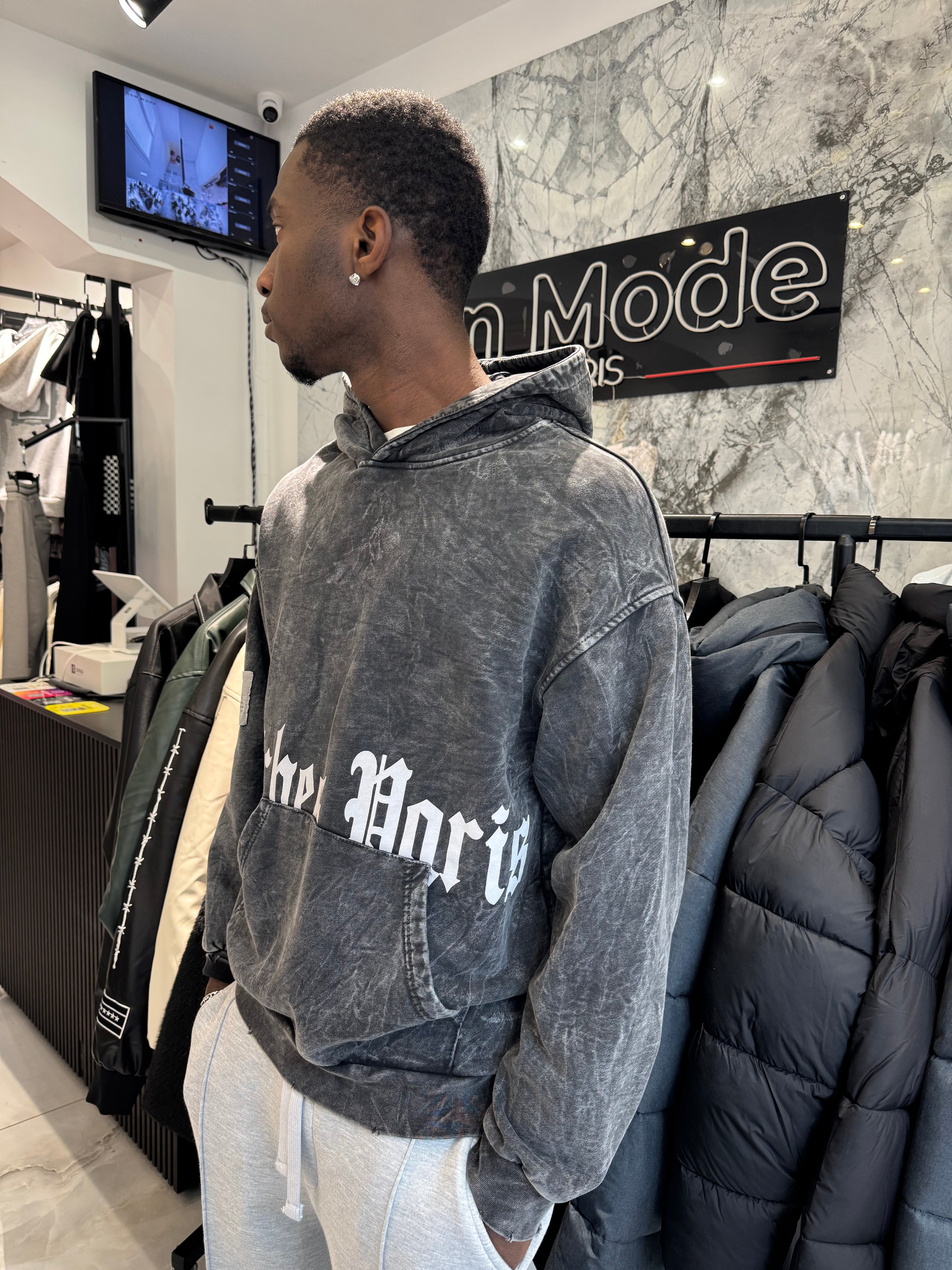 Sweat Riche Paris Gris délavé