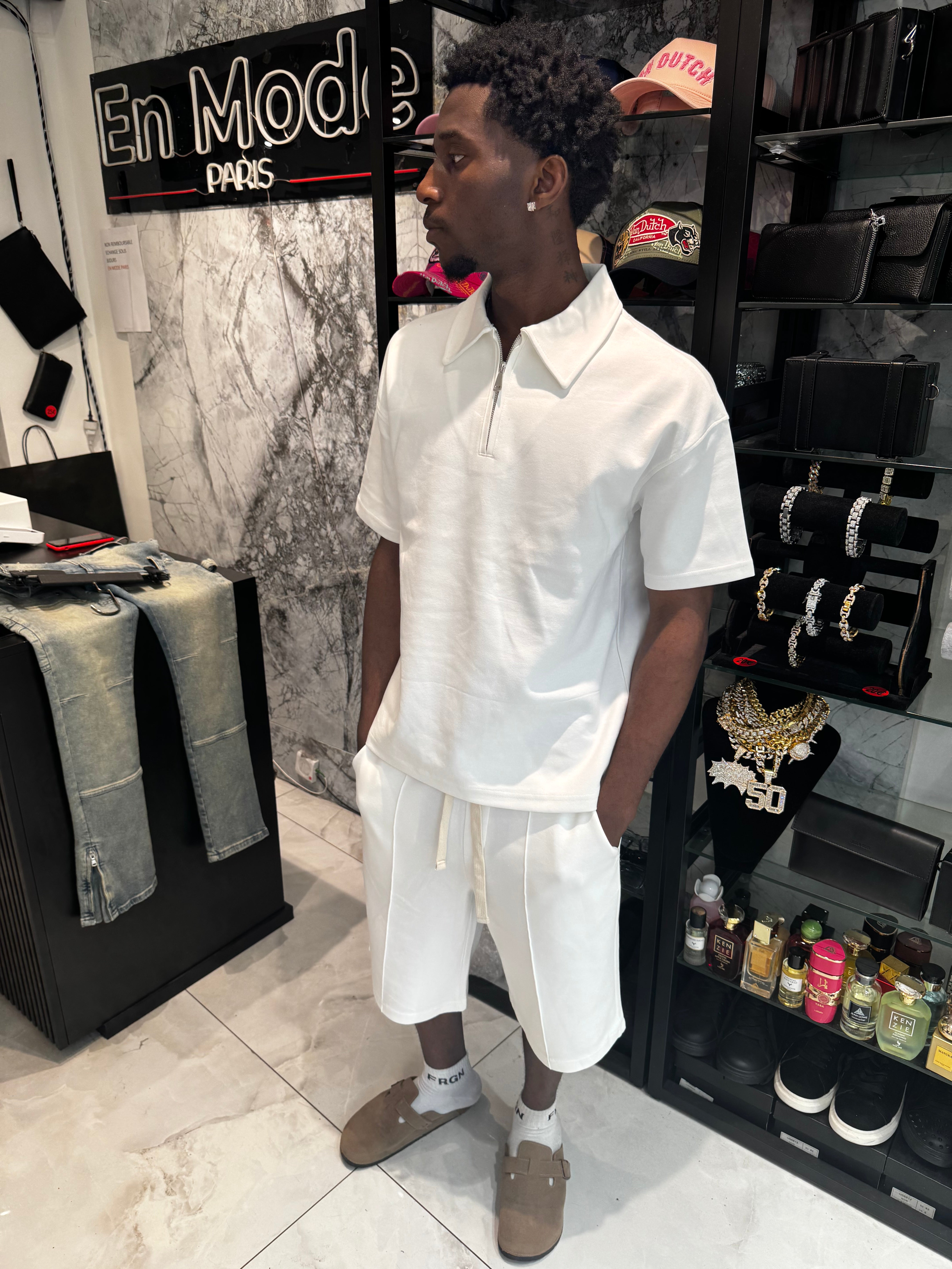 Ensemble Short Blanc