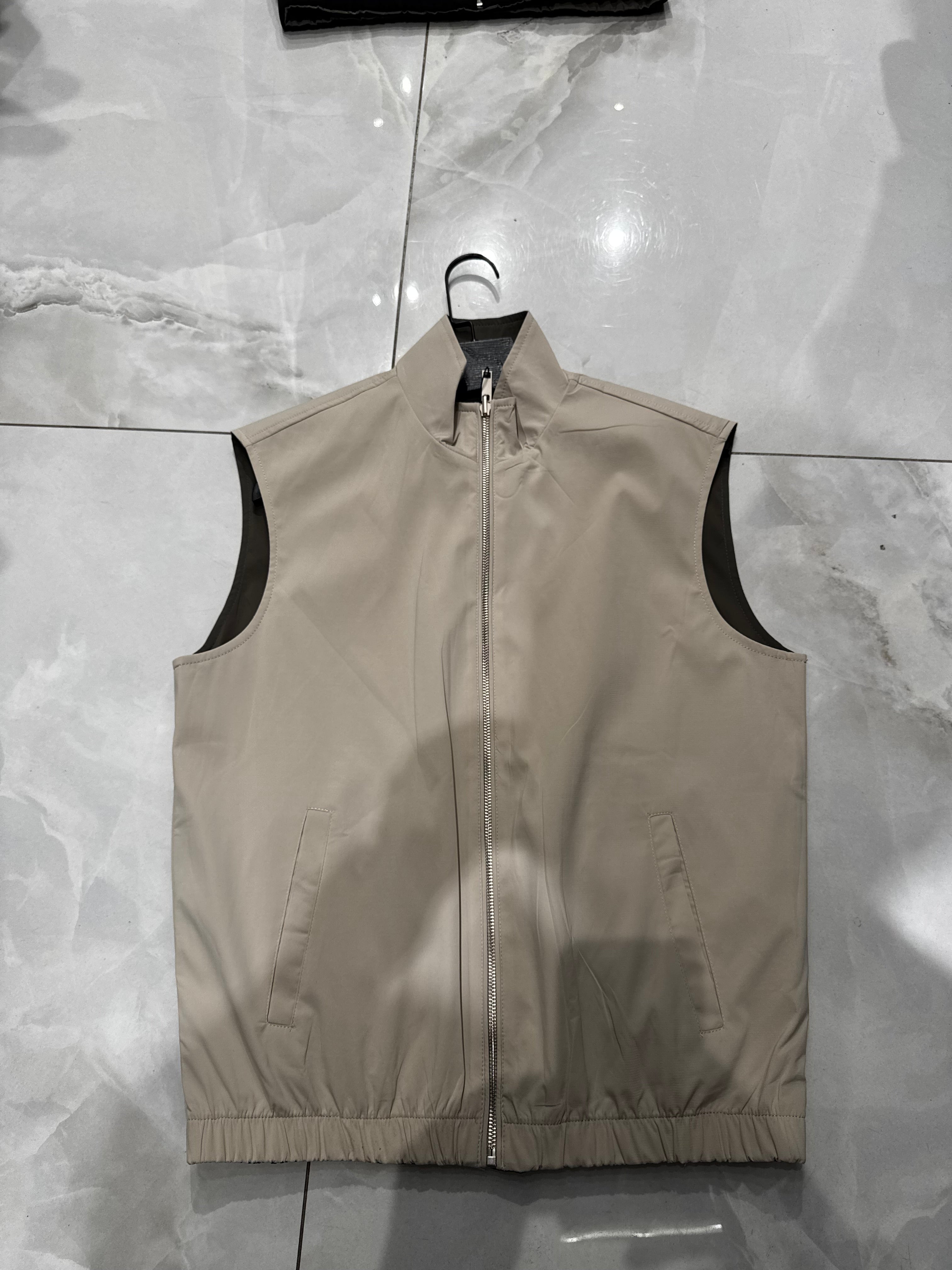 Veste Sans manches Réversible Beige - kaki