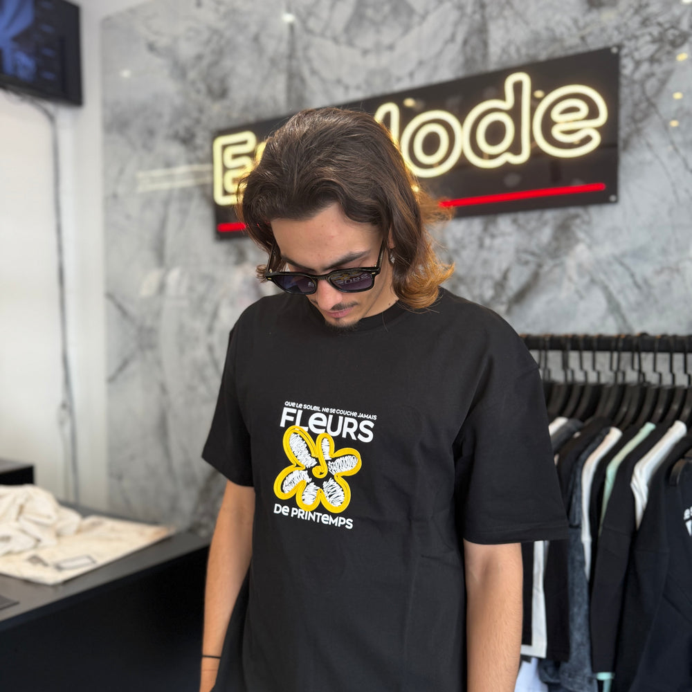 T Shirt Flower Noir