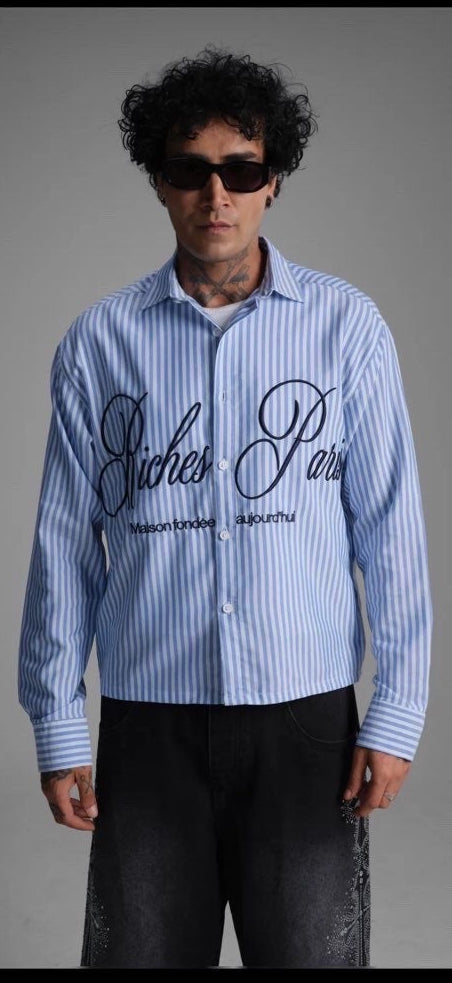Chemise Riches Paris Croped Blue