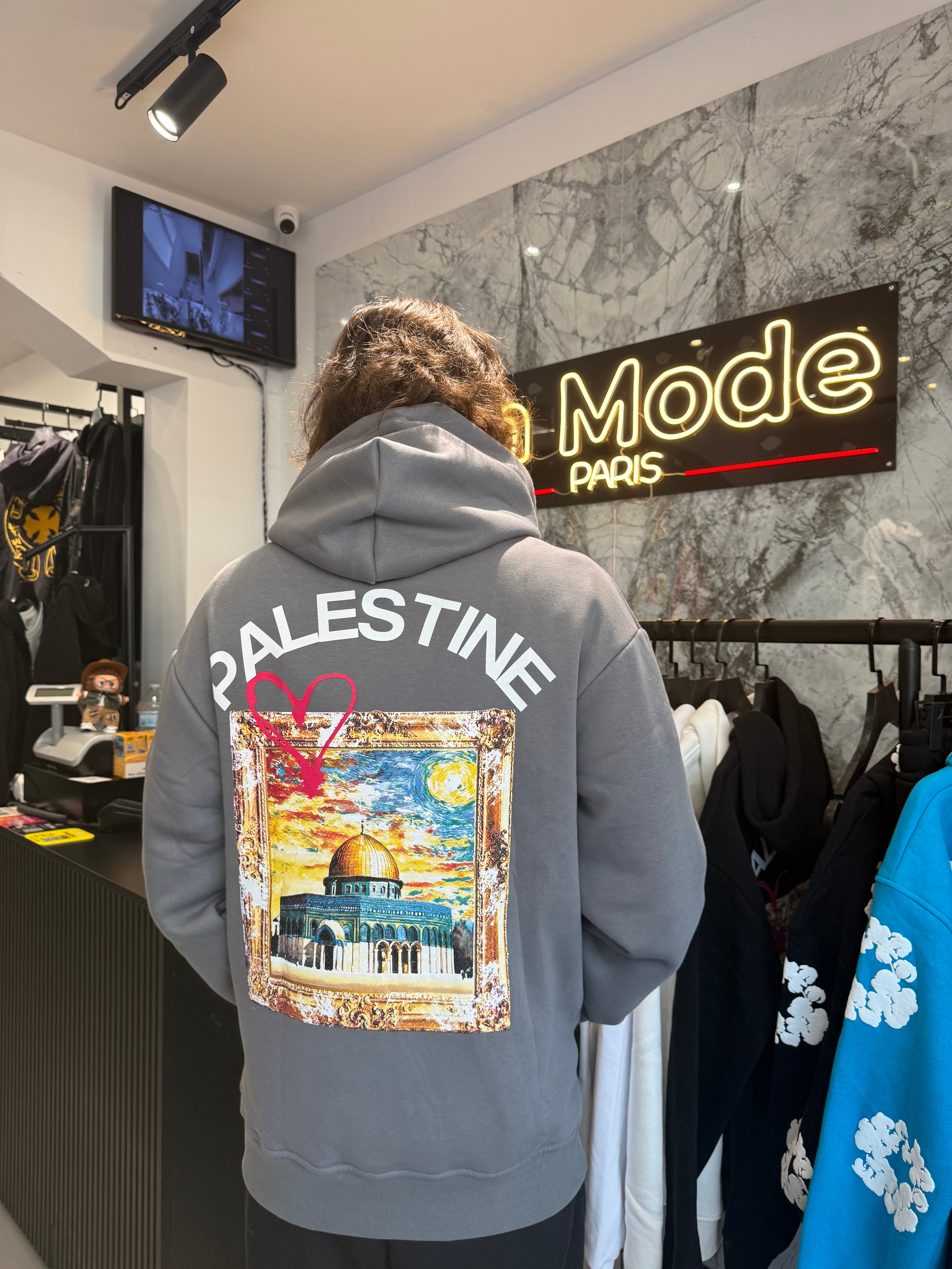 Sweat Palestine Gris Mina