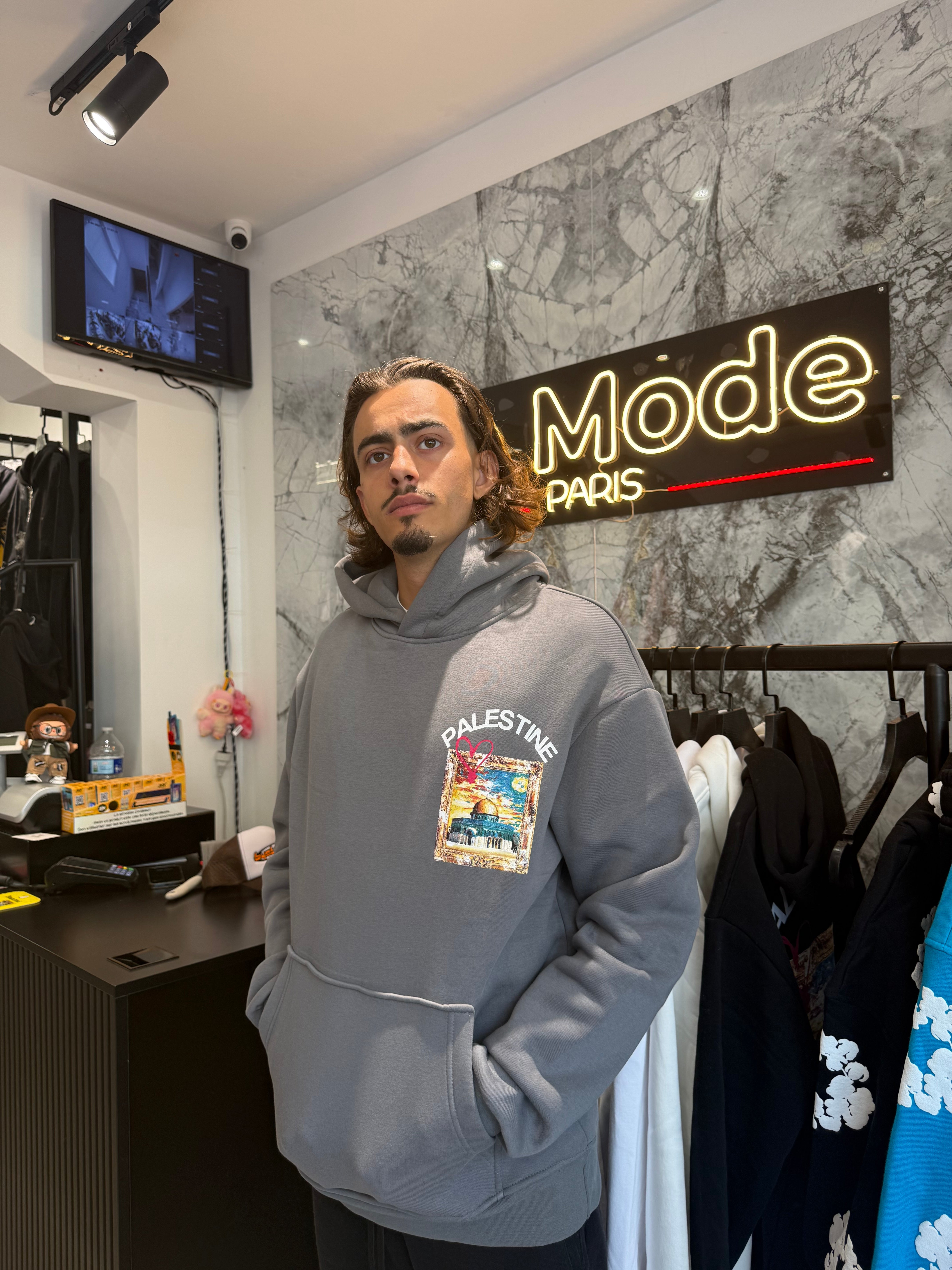 Sweat Palestine Gris Mina