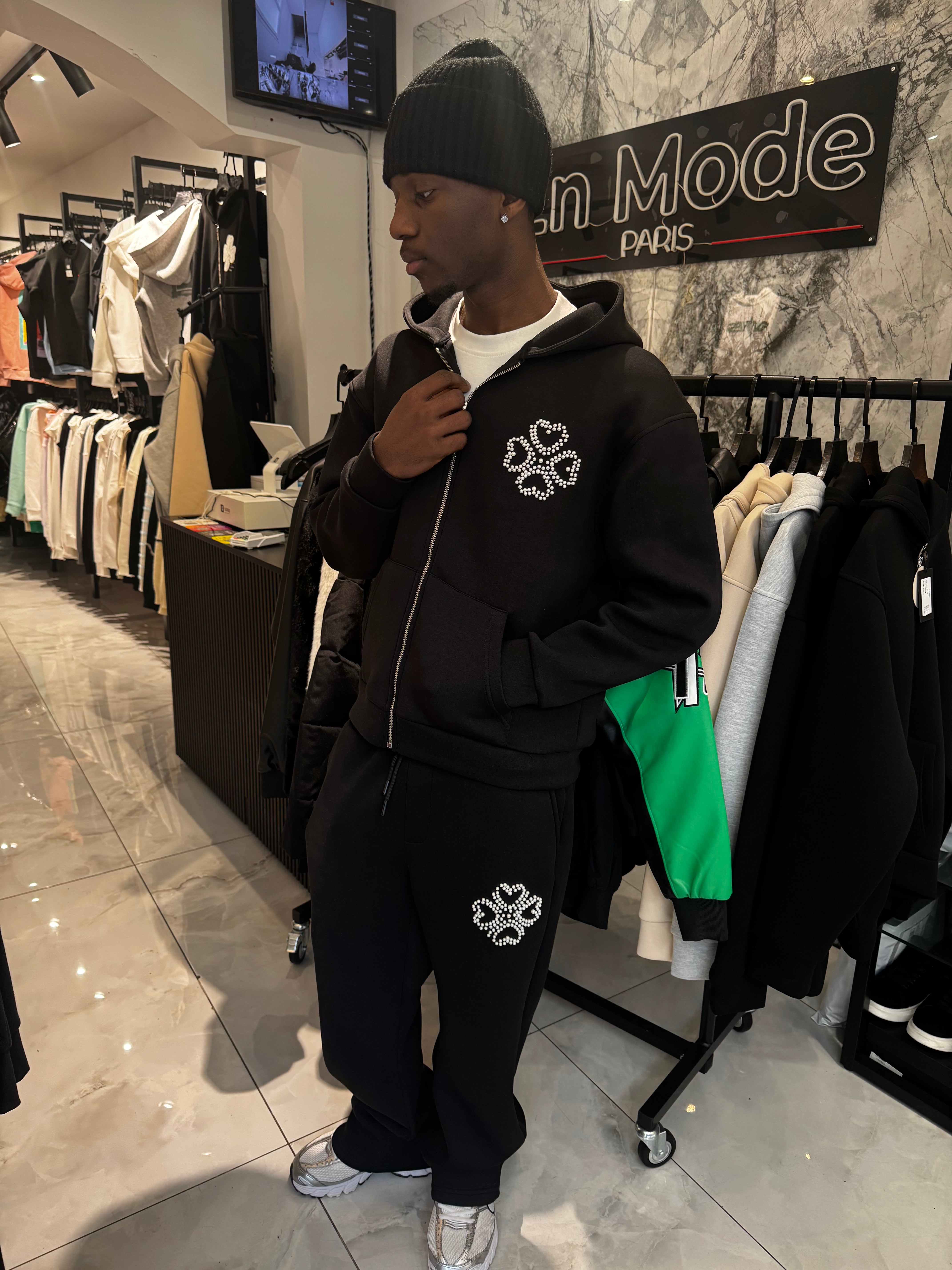 Ensemble Néoprène Strass Noir