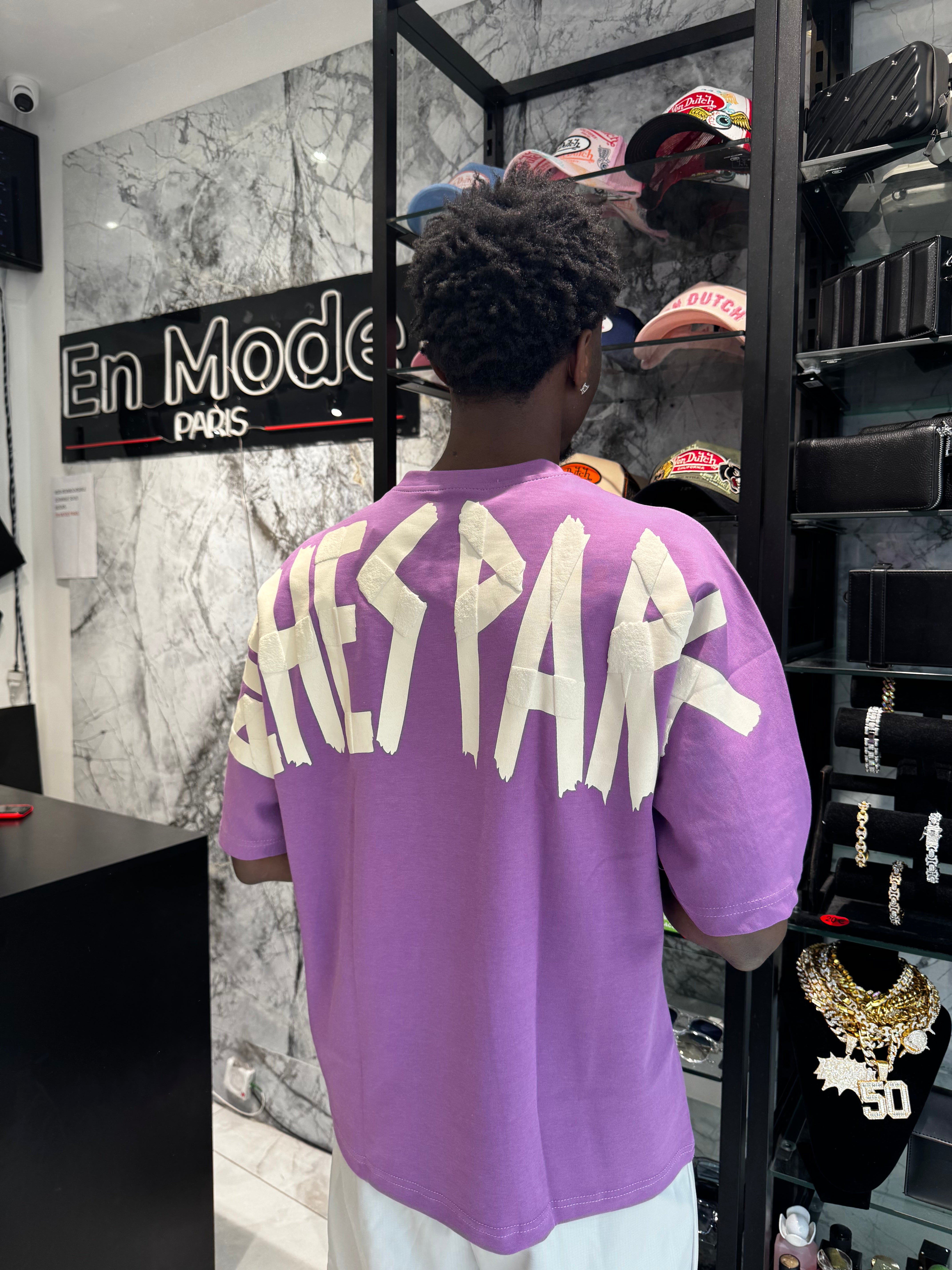 TEE shirt riches Paris violet