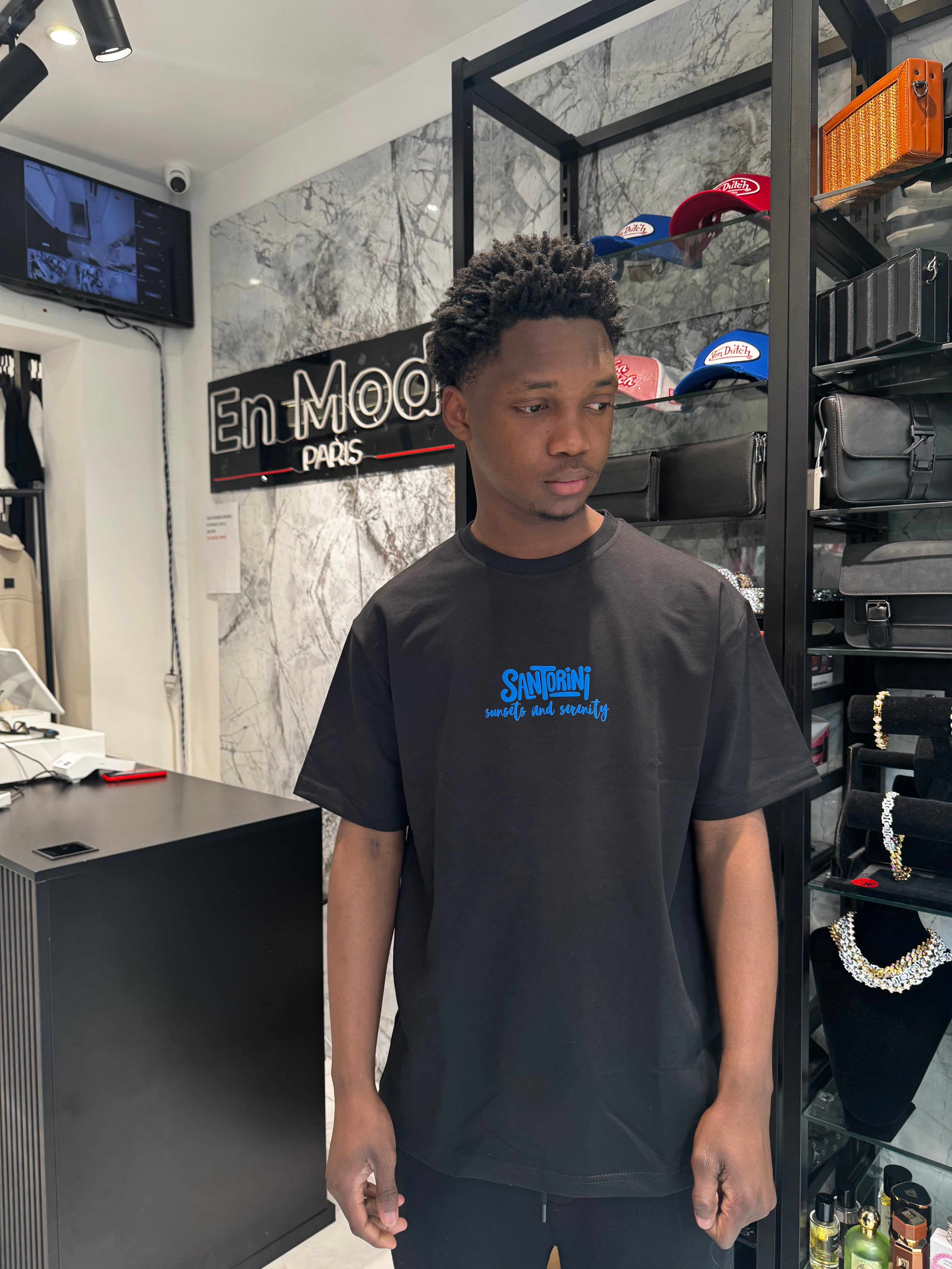 T-shirt Finition Bleu - Noir