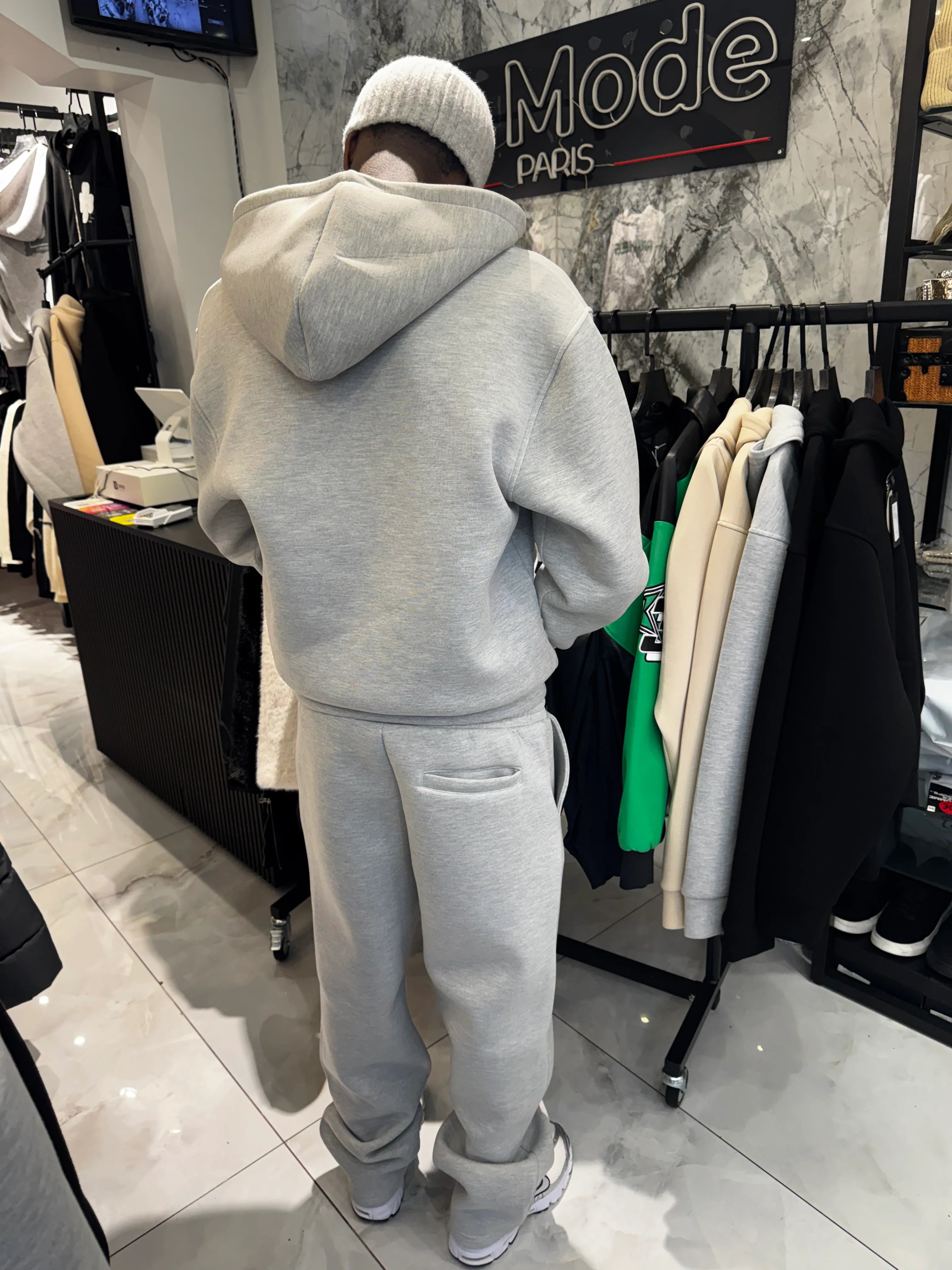 Ensemble a Trèfle Strass Gris