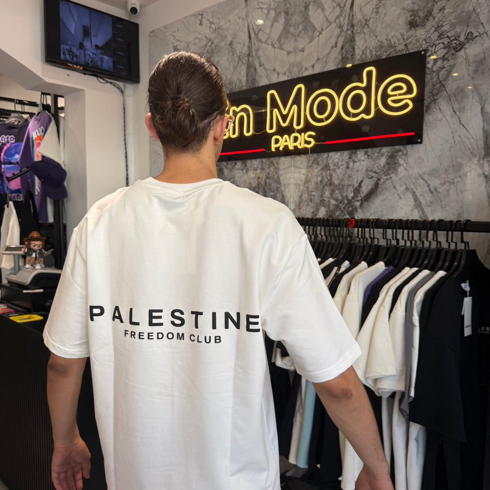 T shirt Palestine Freedom Blanc