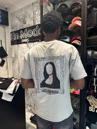 T-shirt Mona Lisa Gris Strass