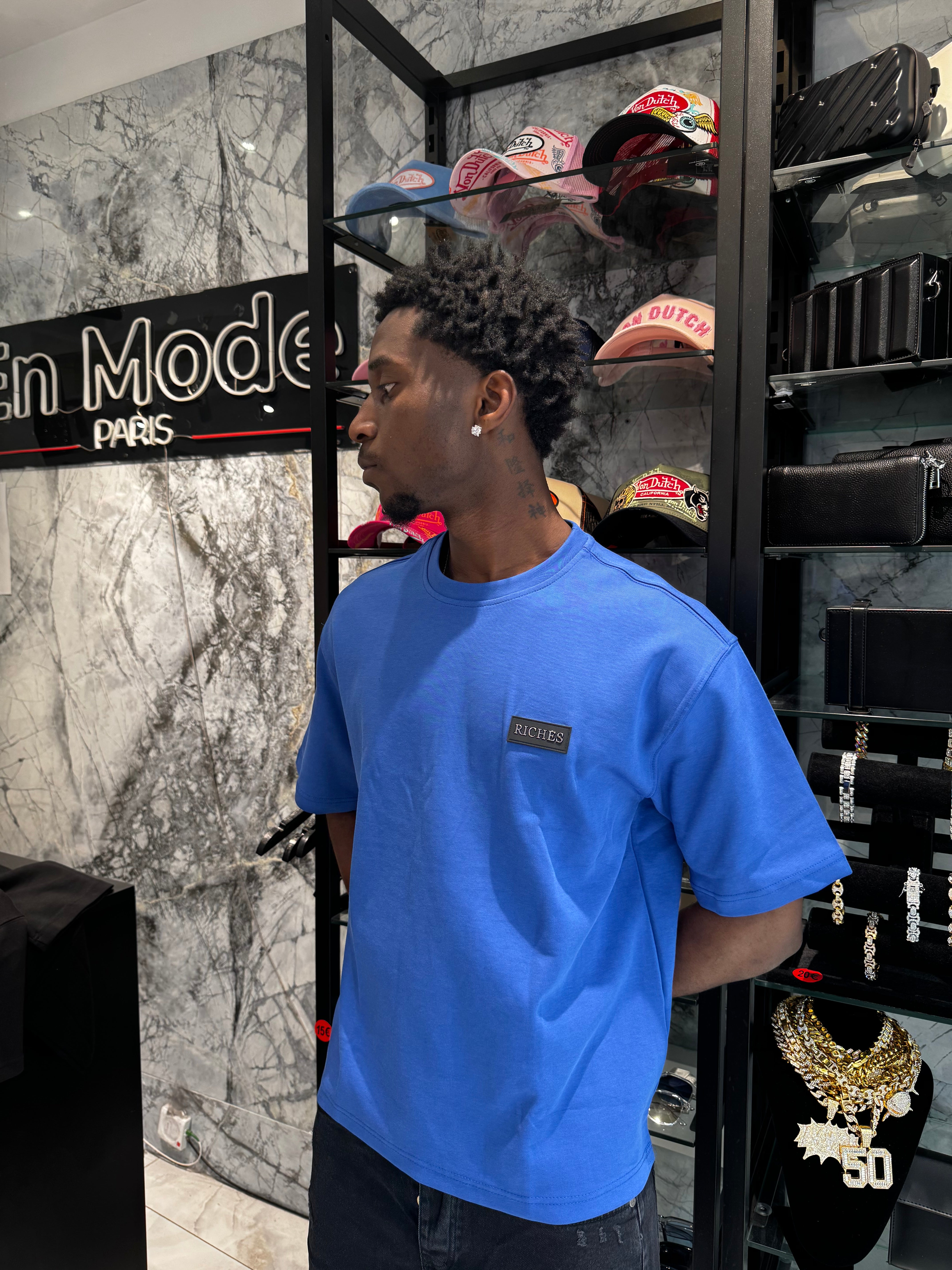 TEE shirt riches Paris bleu