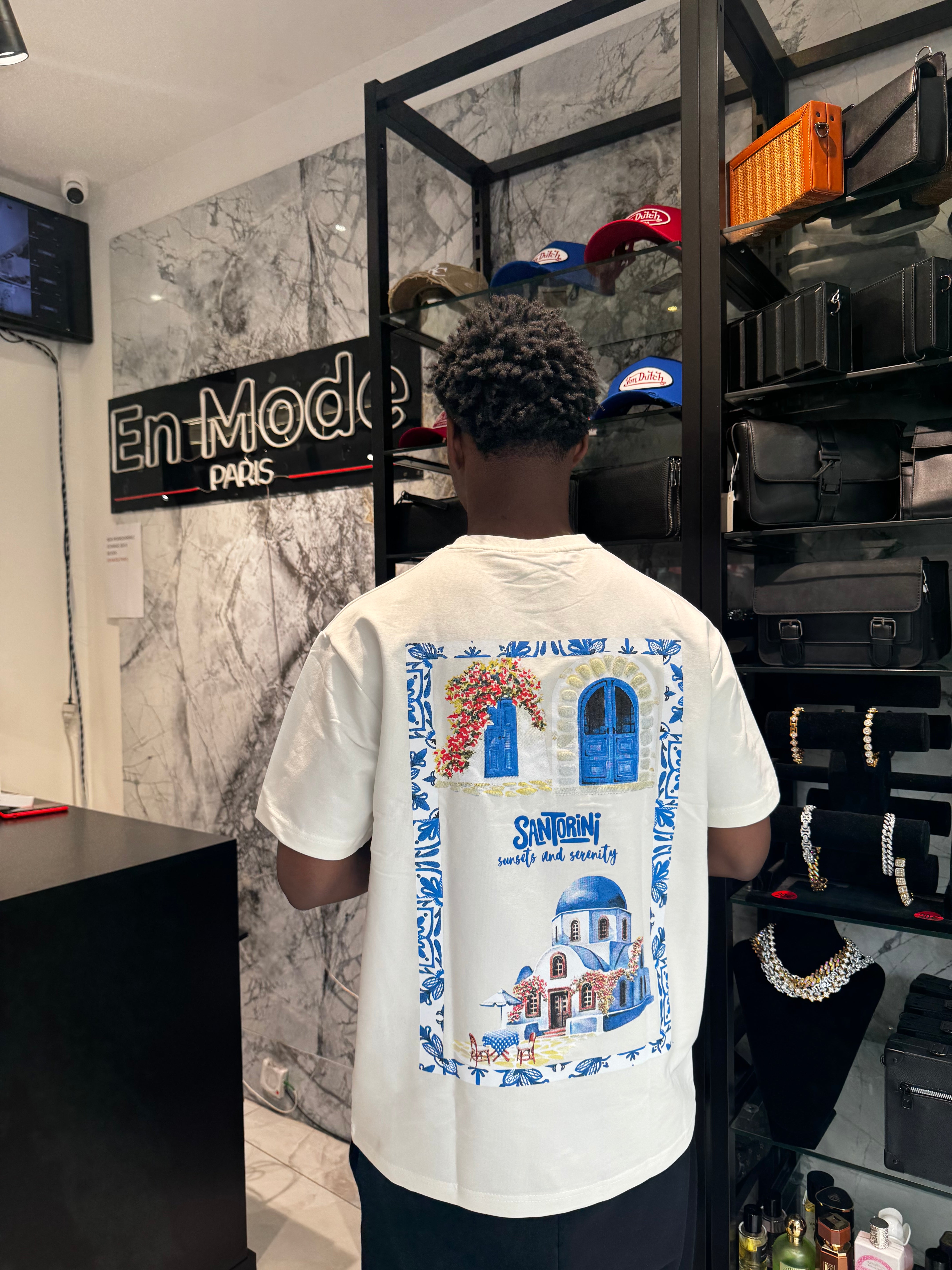 T-shirt Finition Bleu - Blanc