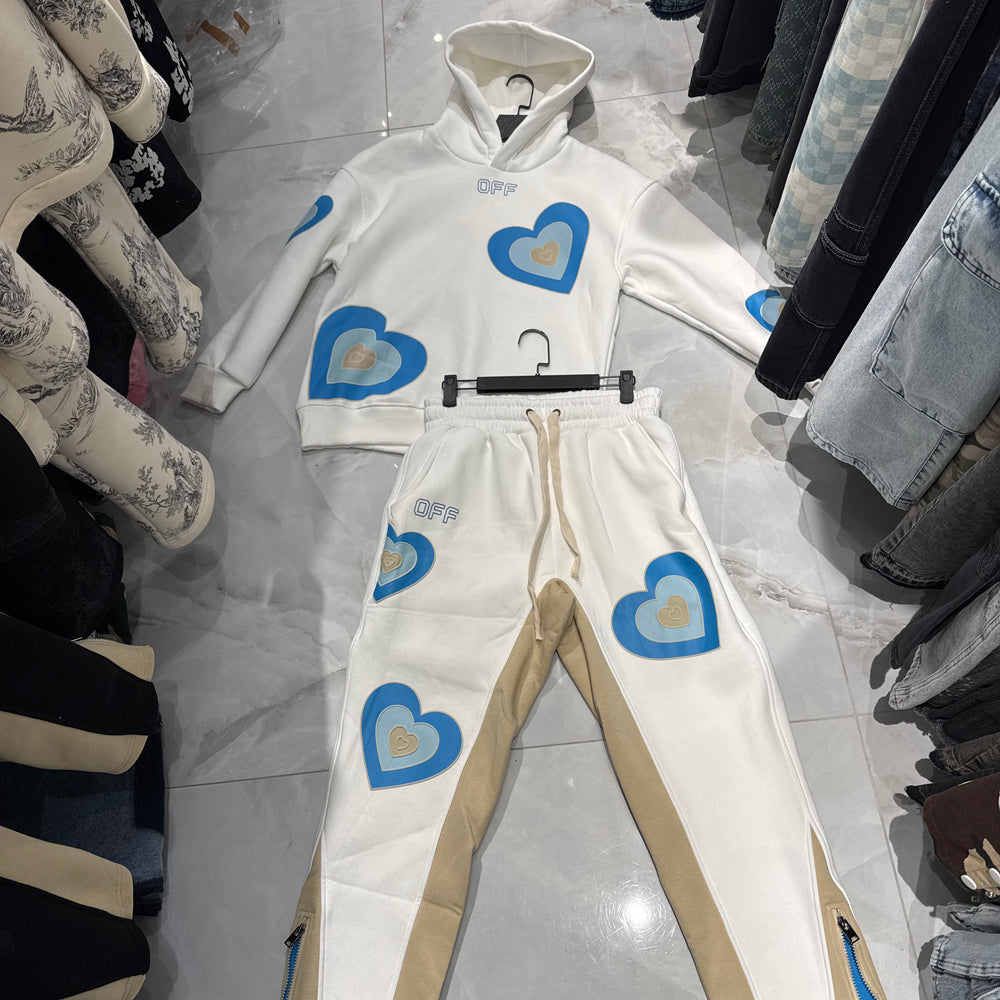 Ensemble Cœur Blanc et bleu