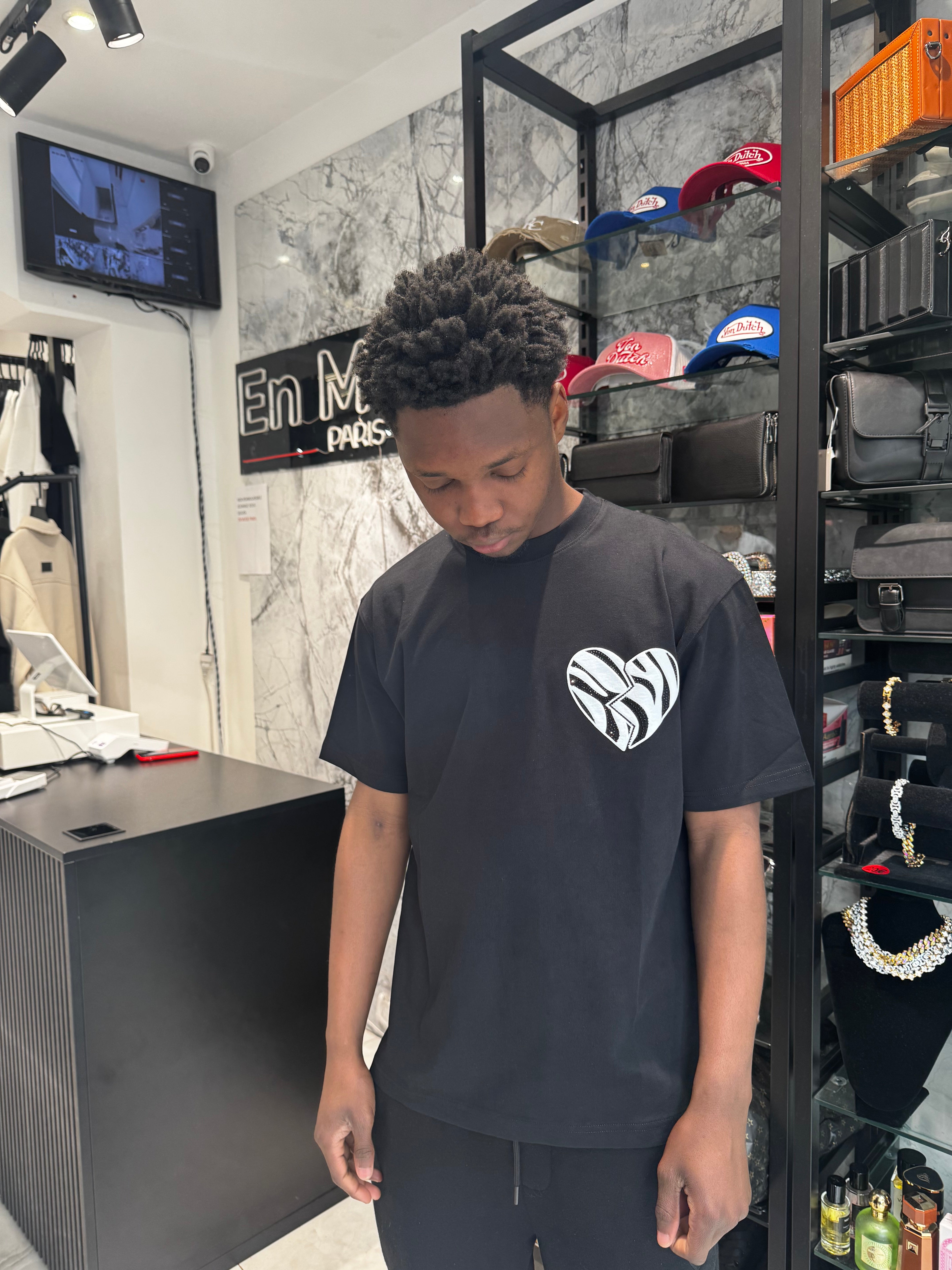 T-shirt Cœur Brisé Noir