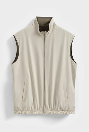 05 Veste Sans manches Réversible Marron - Beige