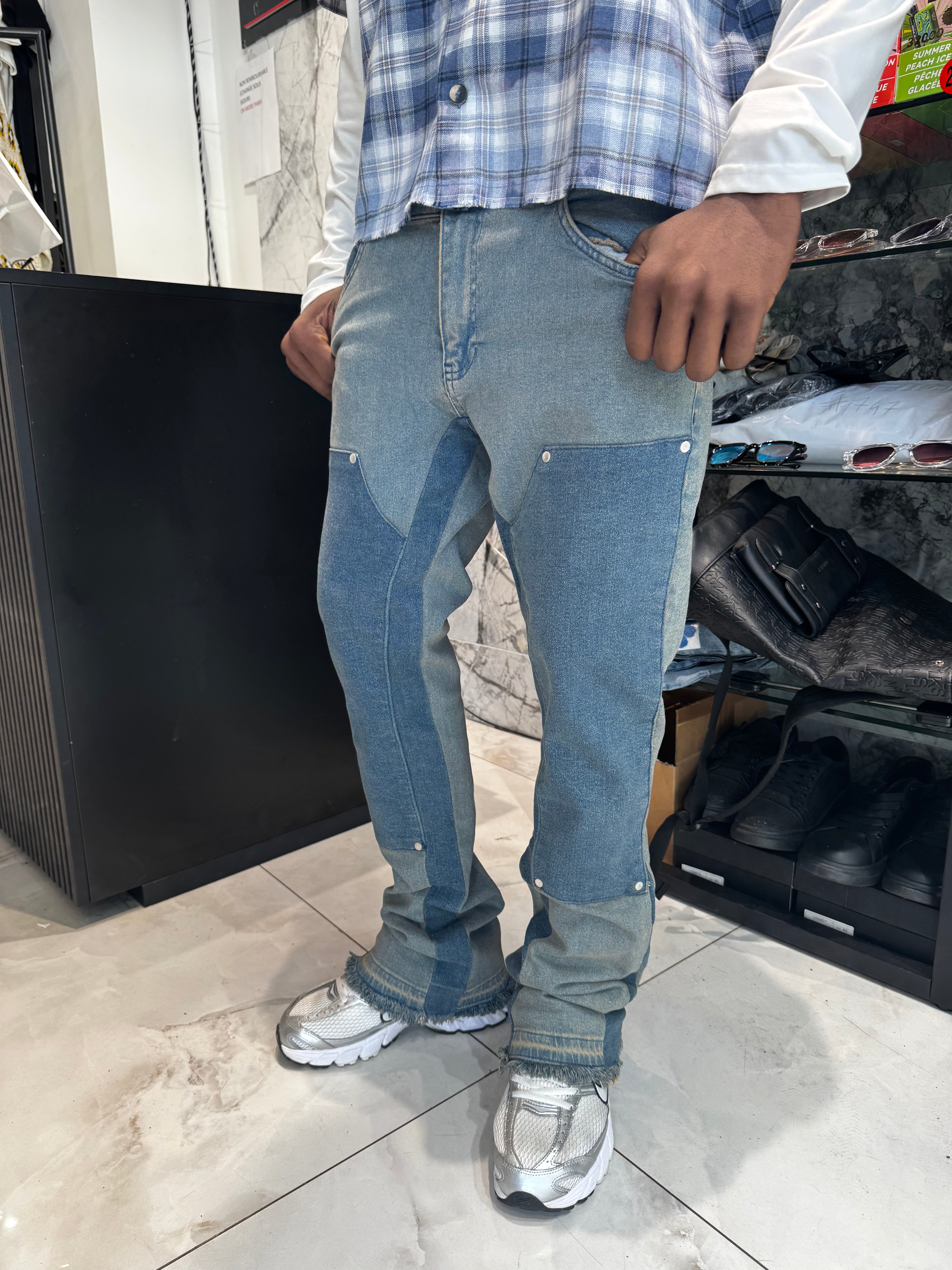 Jean Flare délavé Bleu