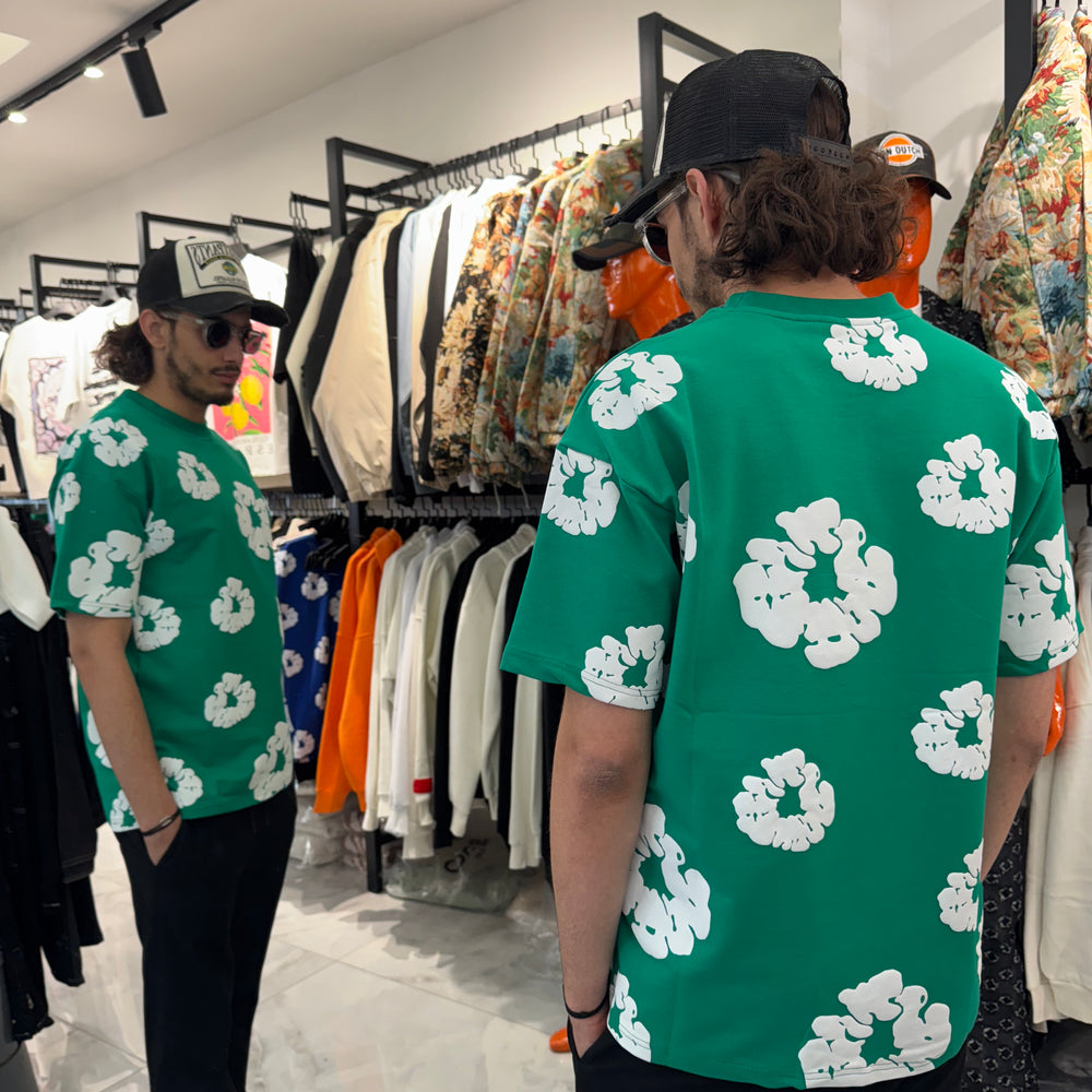 T shirt Flower Vert