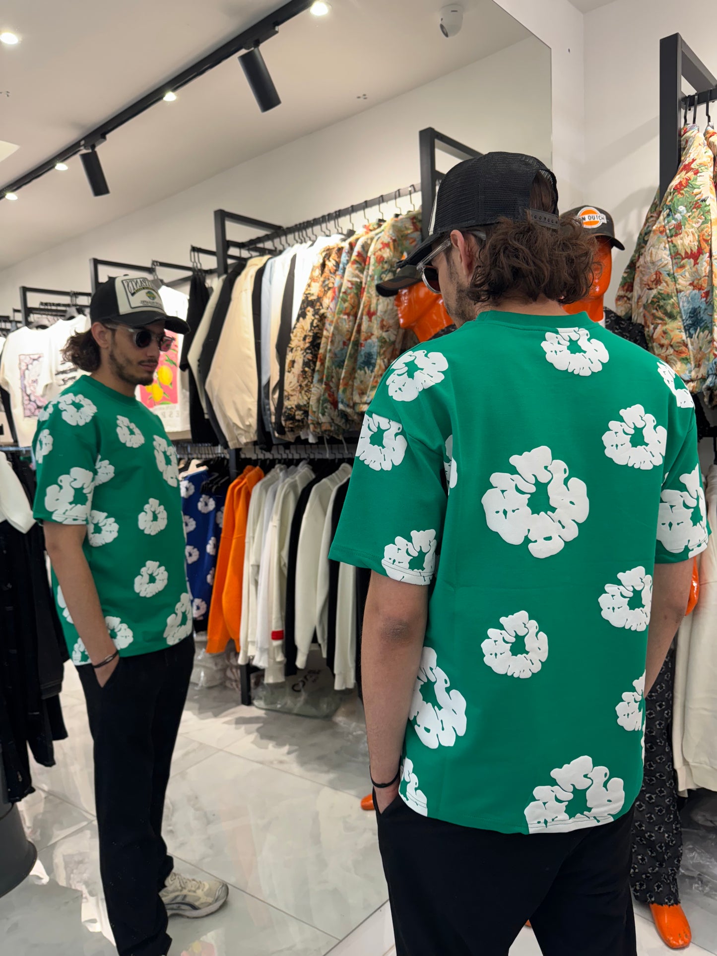 T shirt Flower Vert
