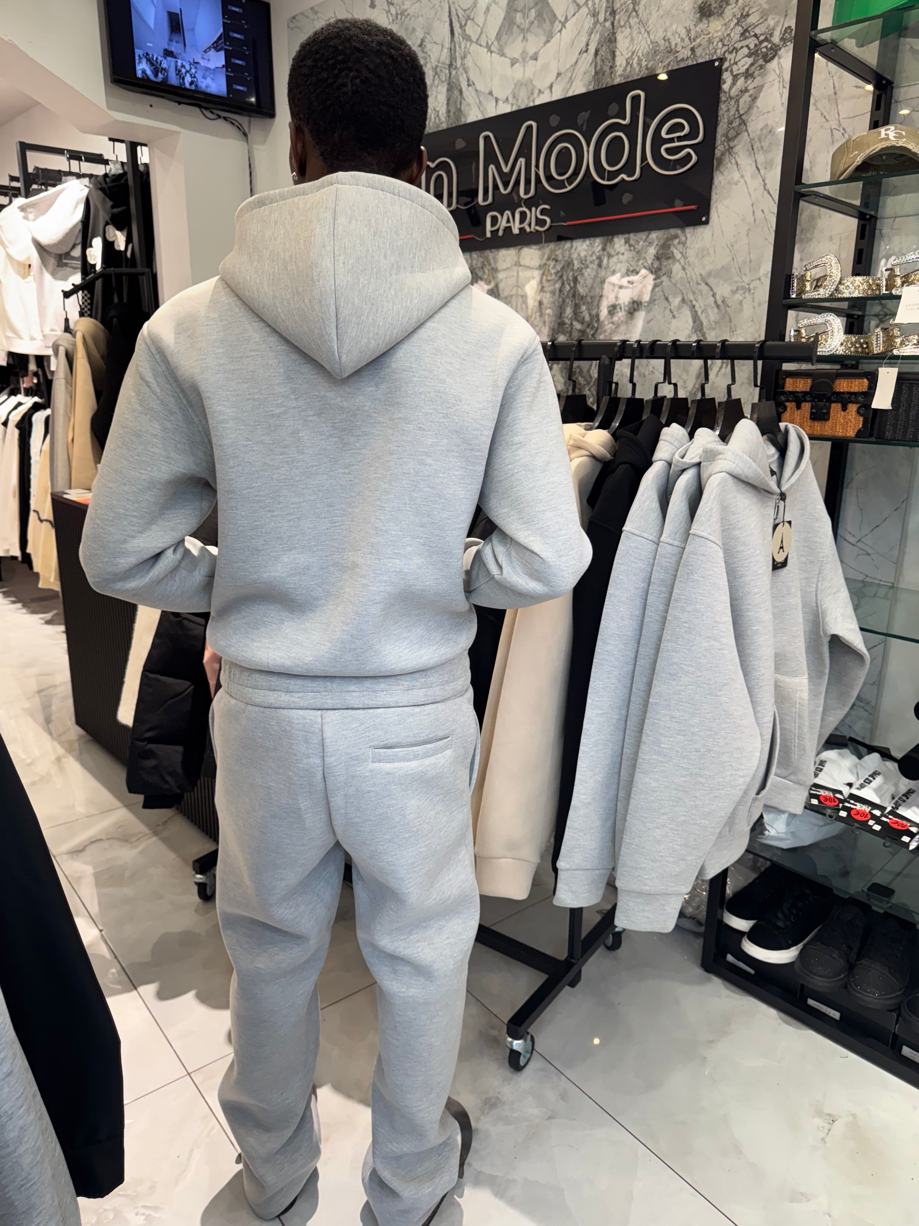 Ensemble Croped Cœur Gris