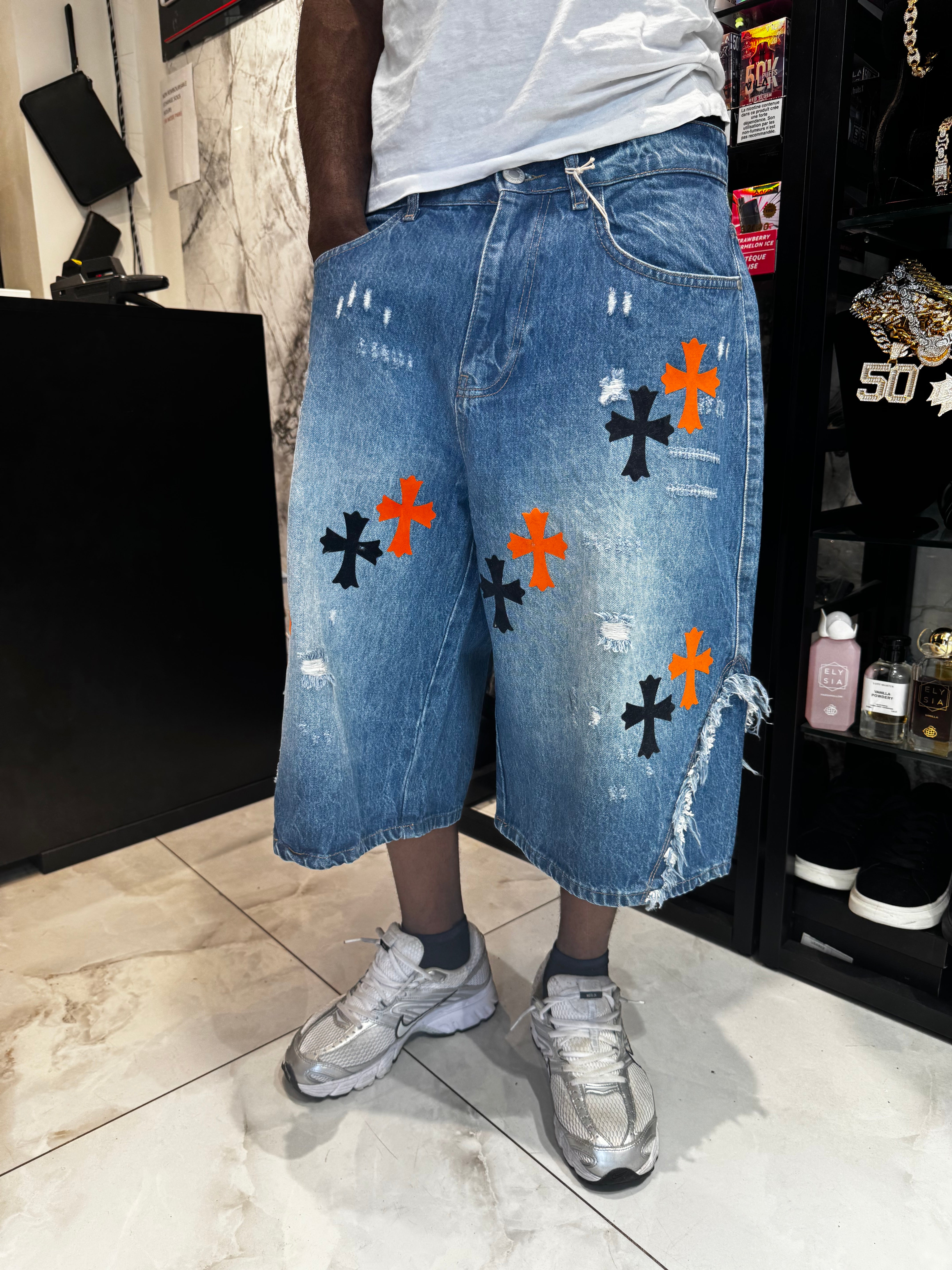 Short En jean Croix