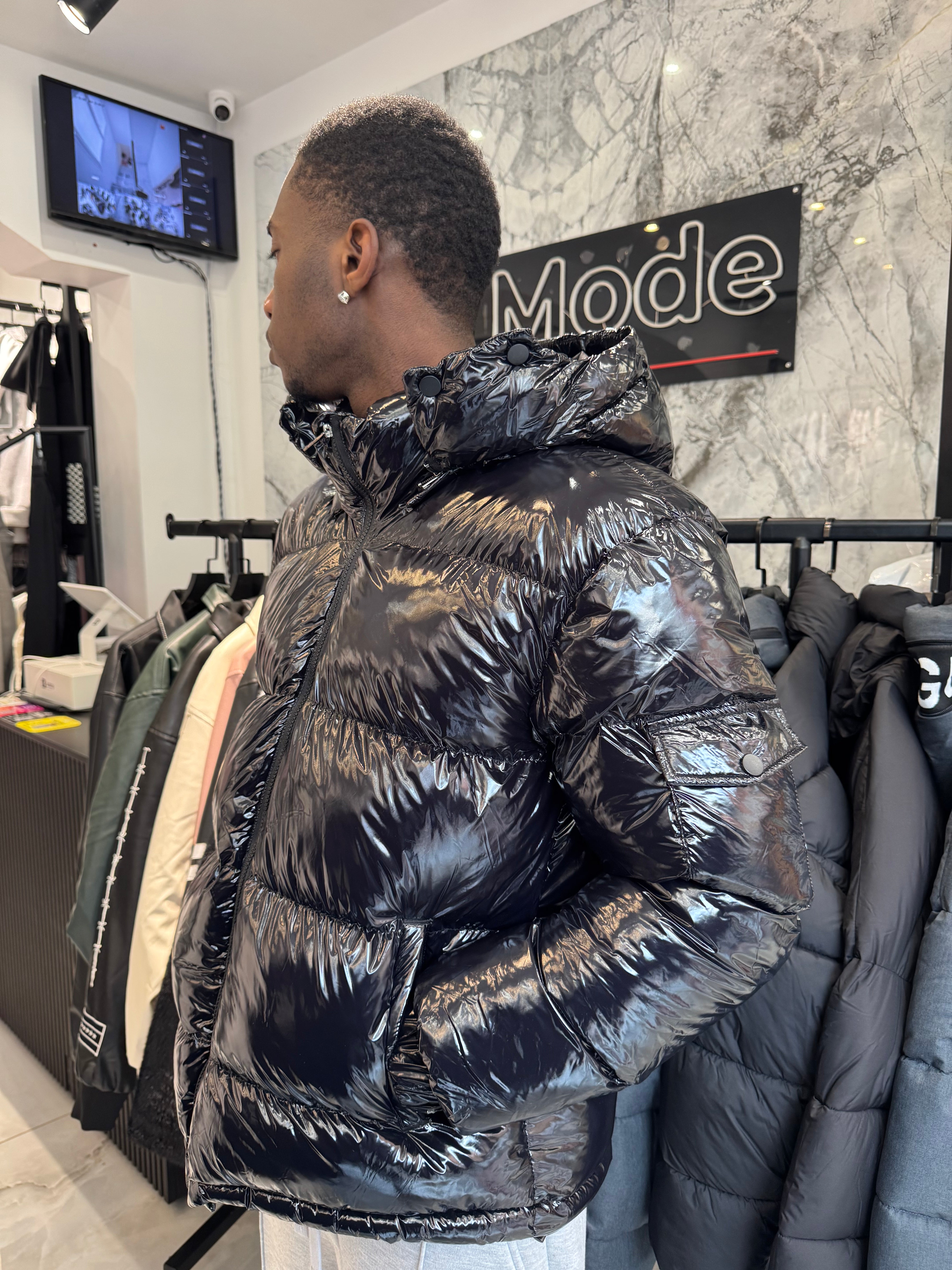 Doudoune Brillante Noir