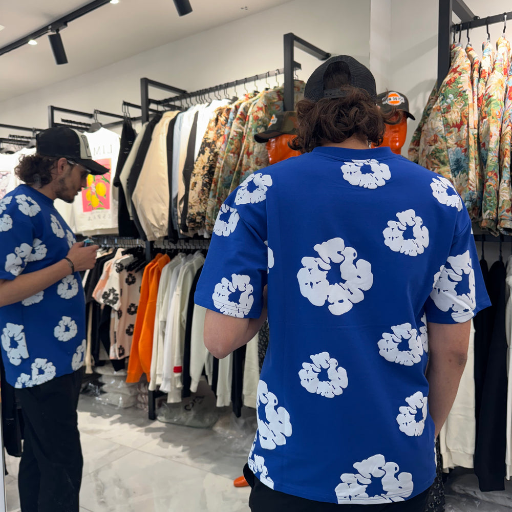 T shirt Flower Bleu