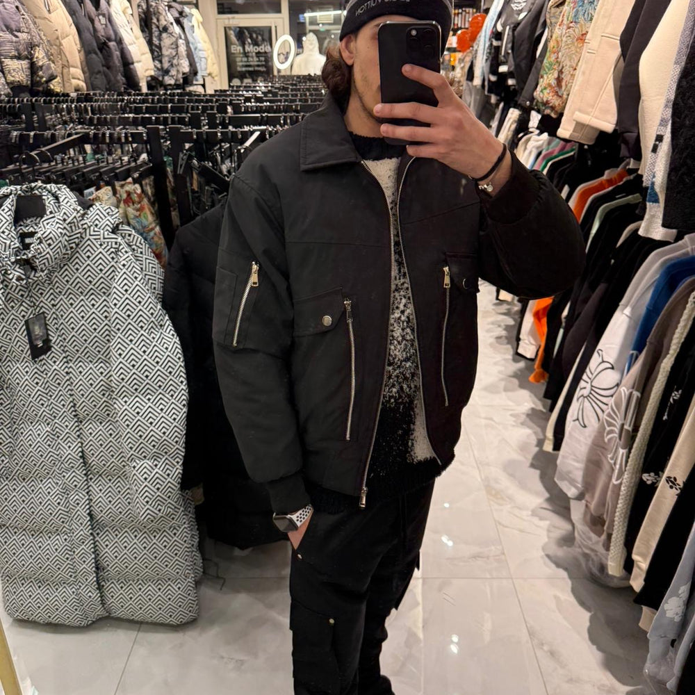 Bombers Fermeture Motard Noir