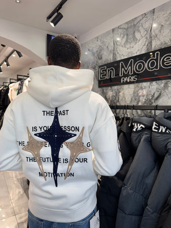 Sweat à capuche off se système blanc