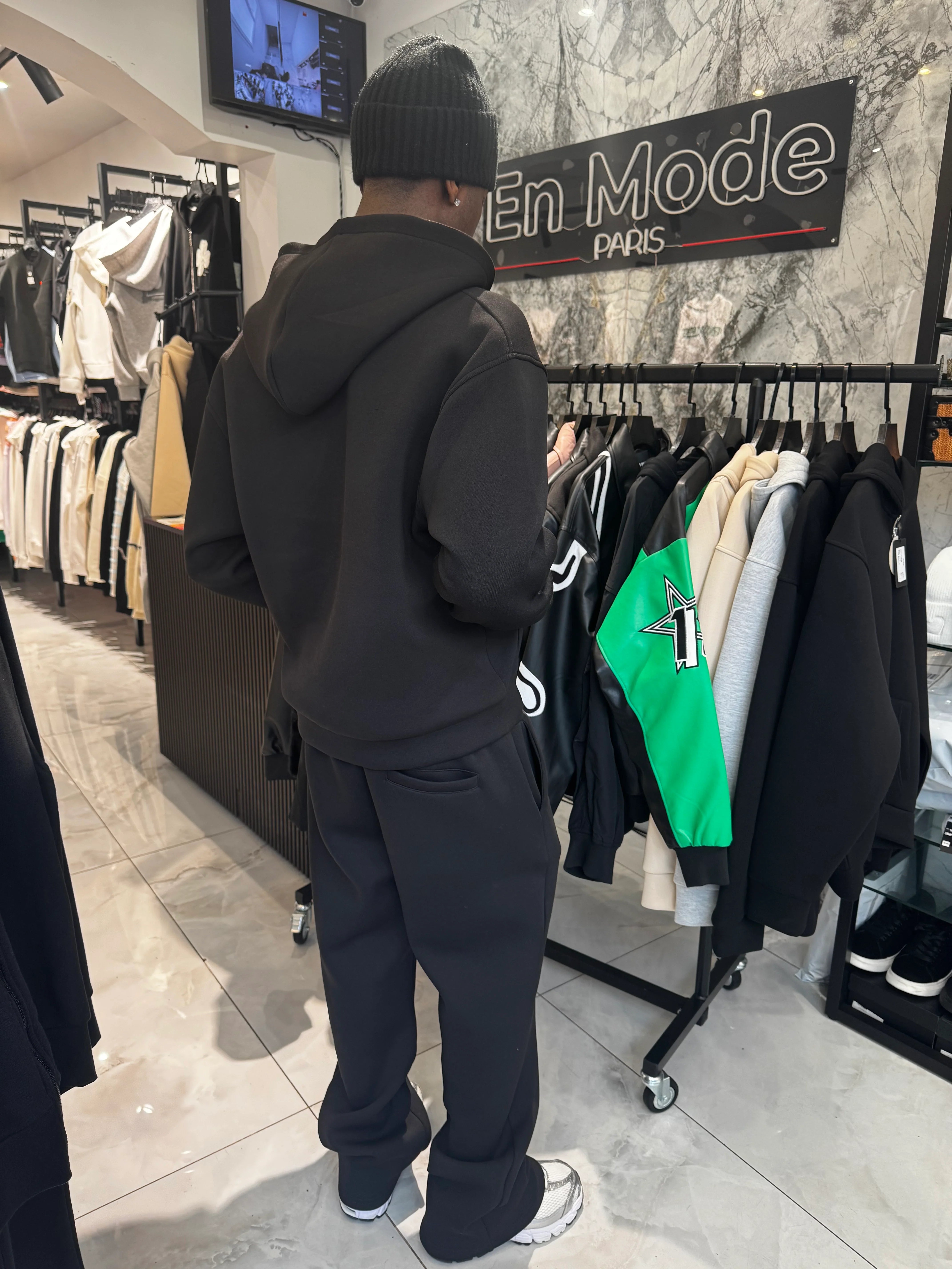 Ensemble à Trèfle Strass Noir