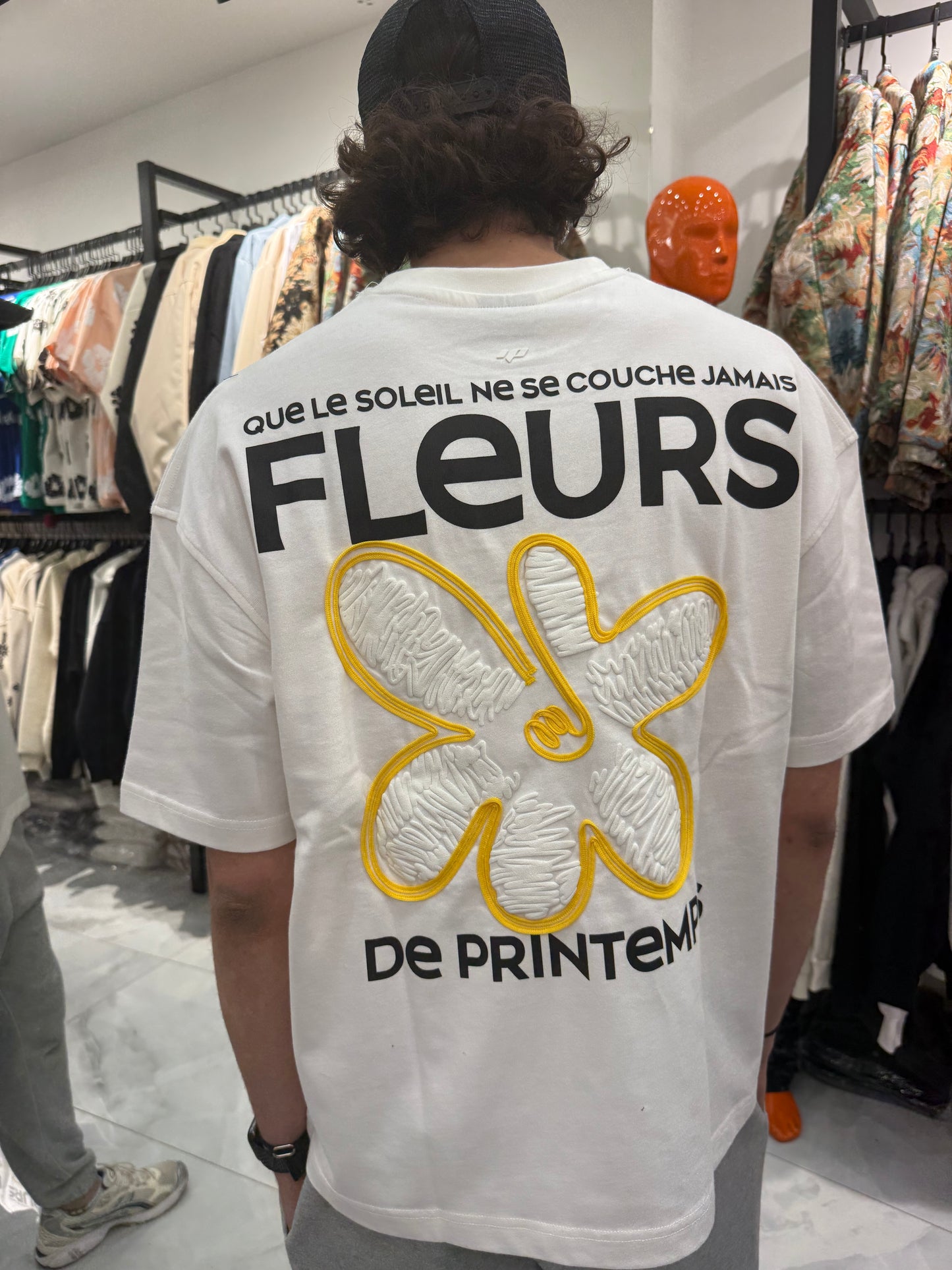 T shirt Flower Jaune