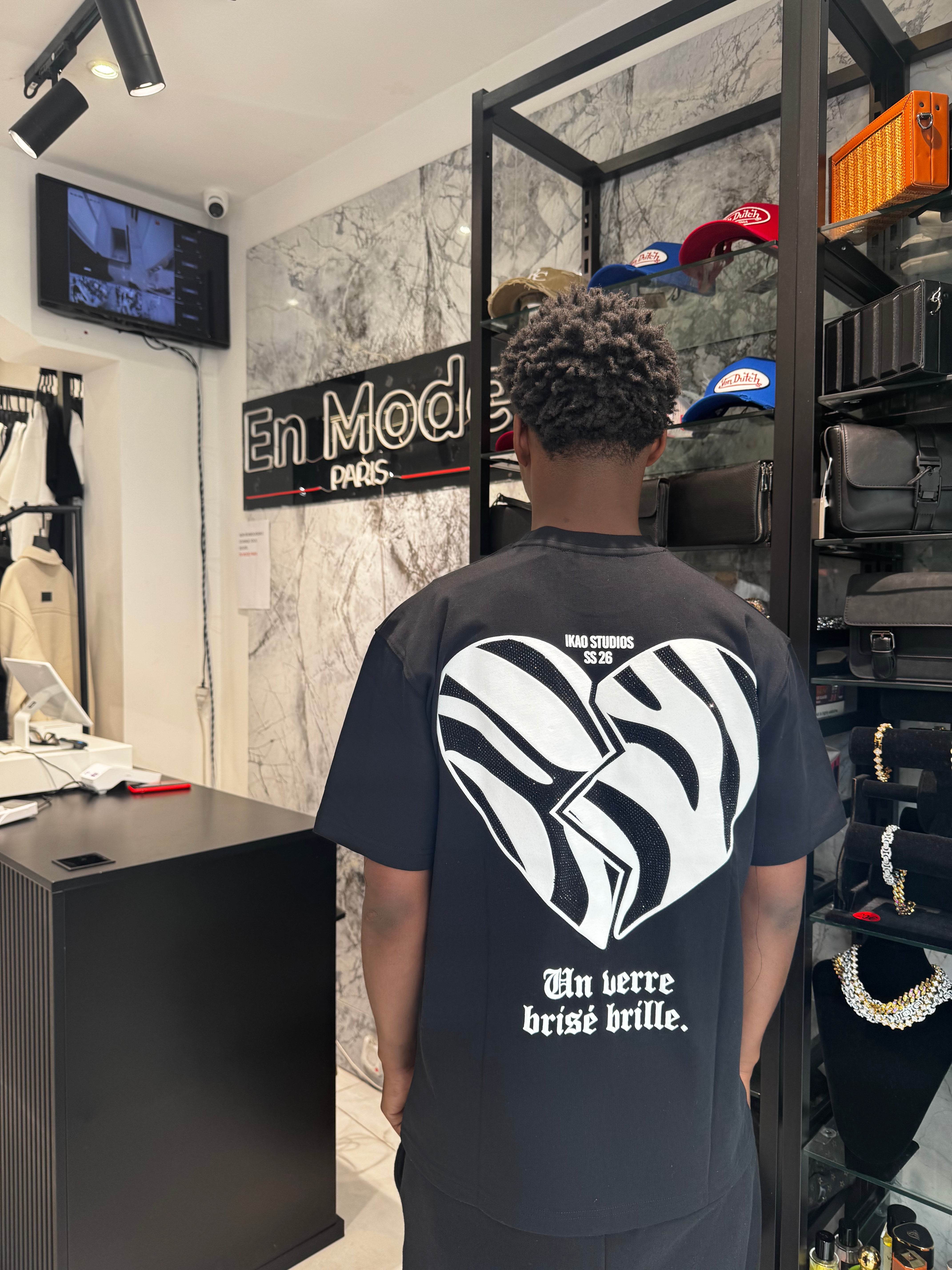T-shirt Cœur Brisé Noir