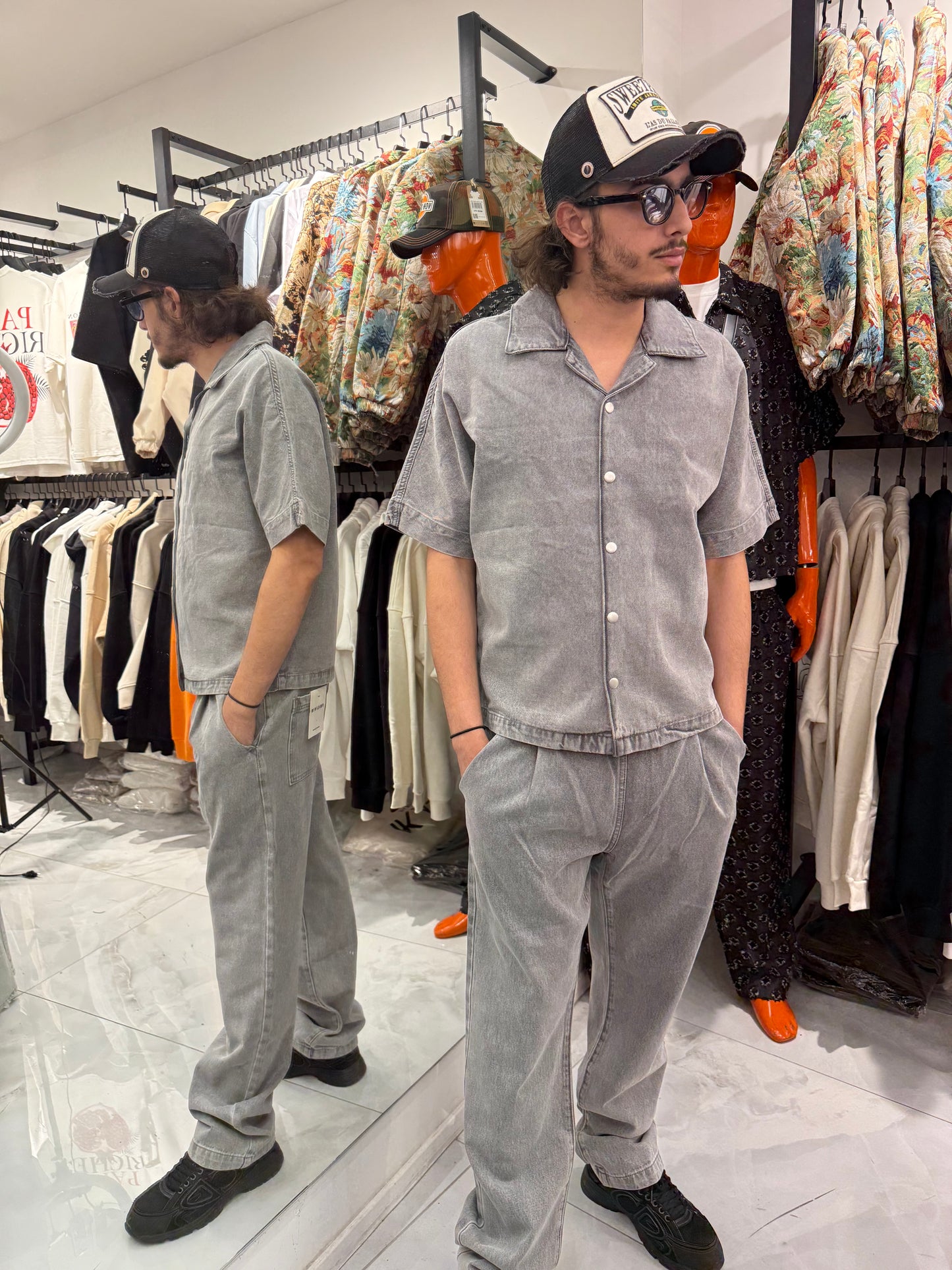 Ensemble Chemise Stars Gris