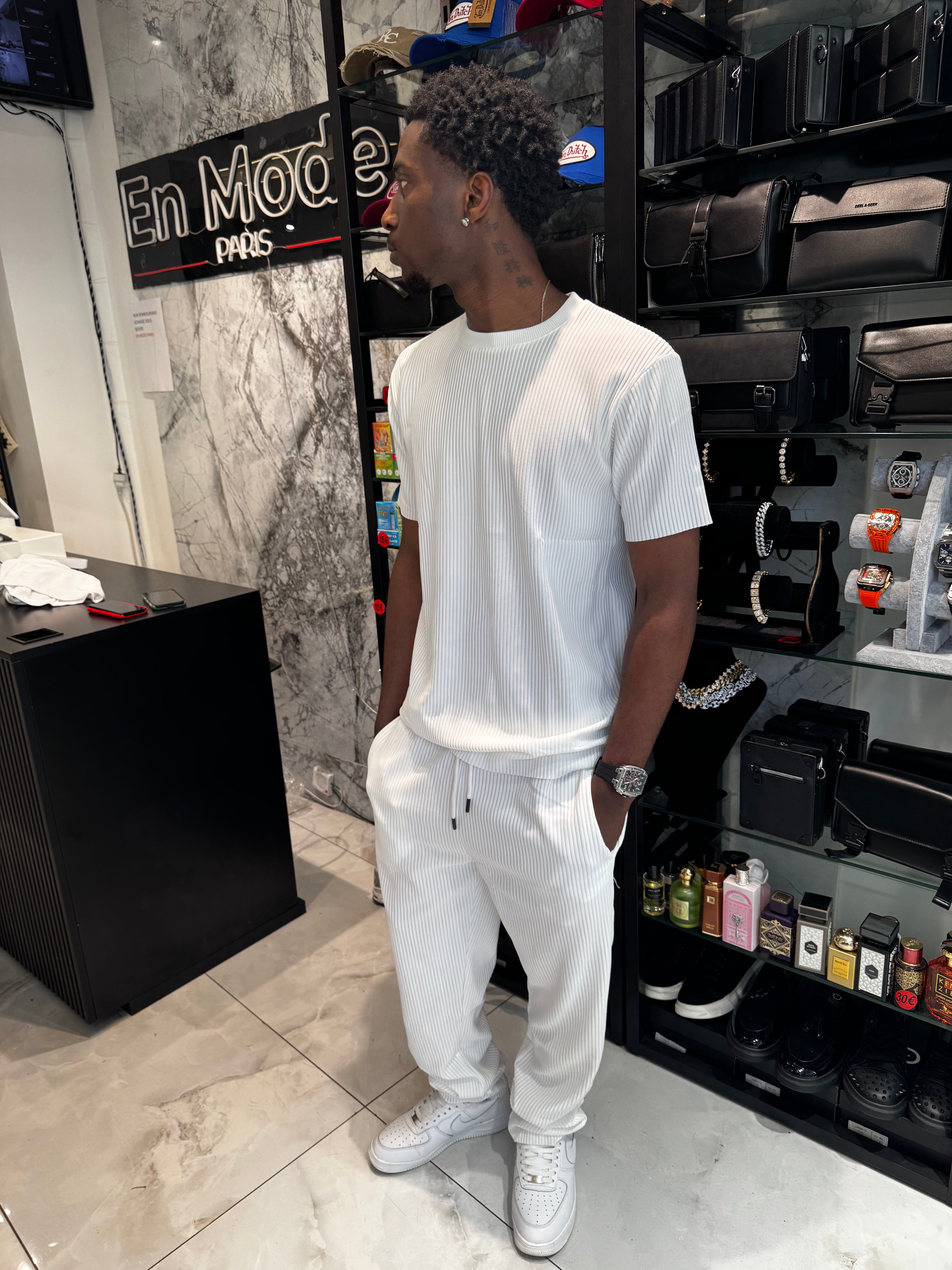 Ensemble Plissé Blanc