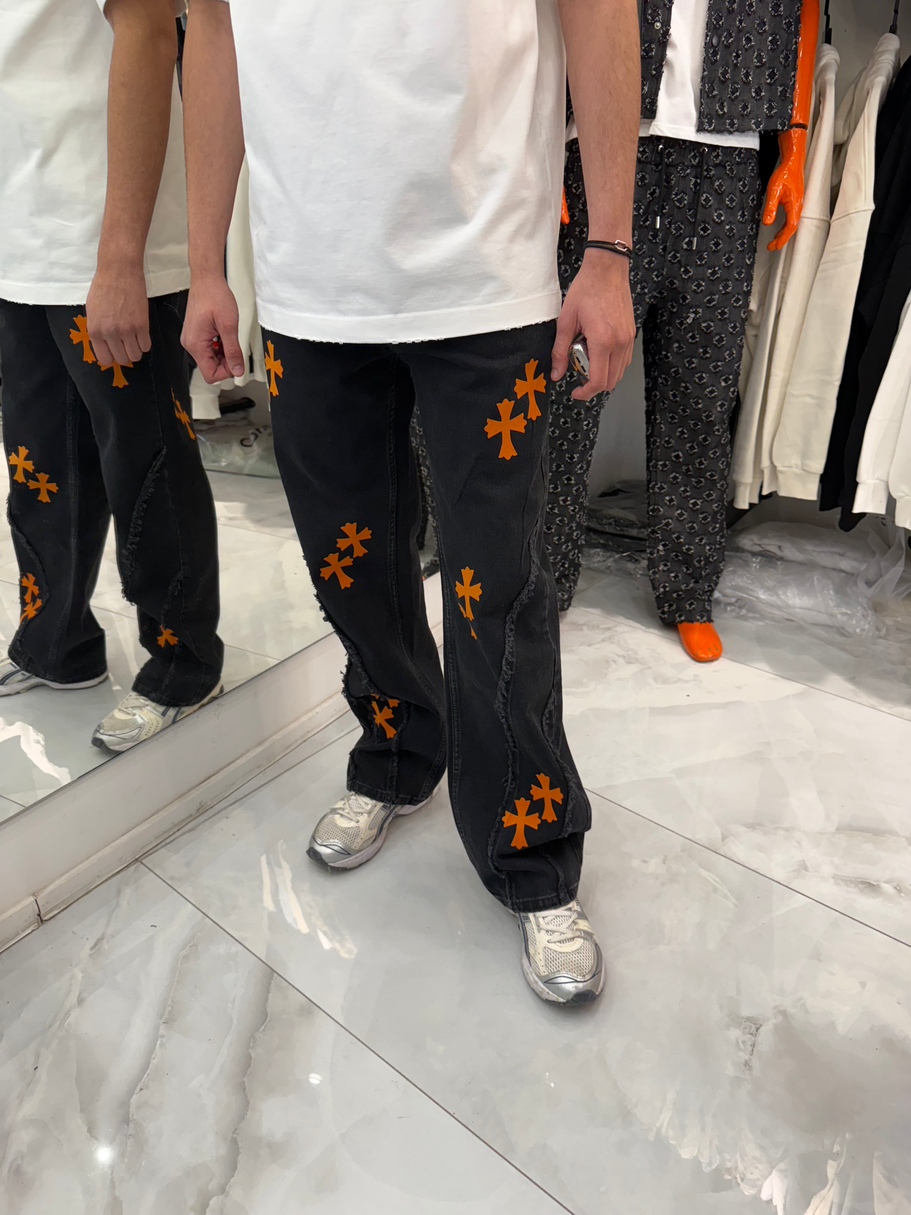 Jean Chrome Croix Noir