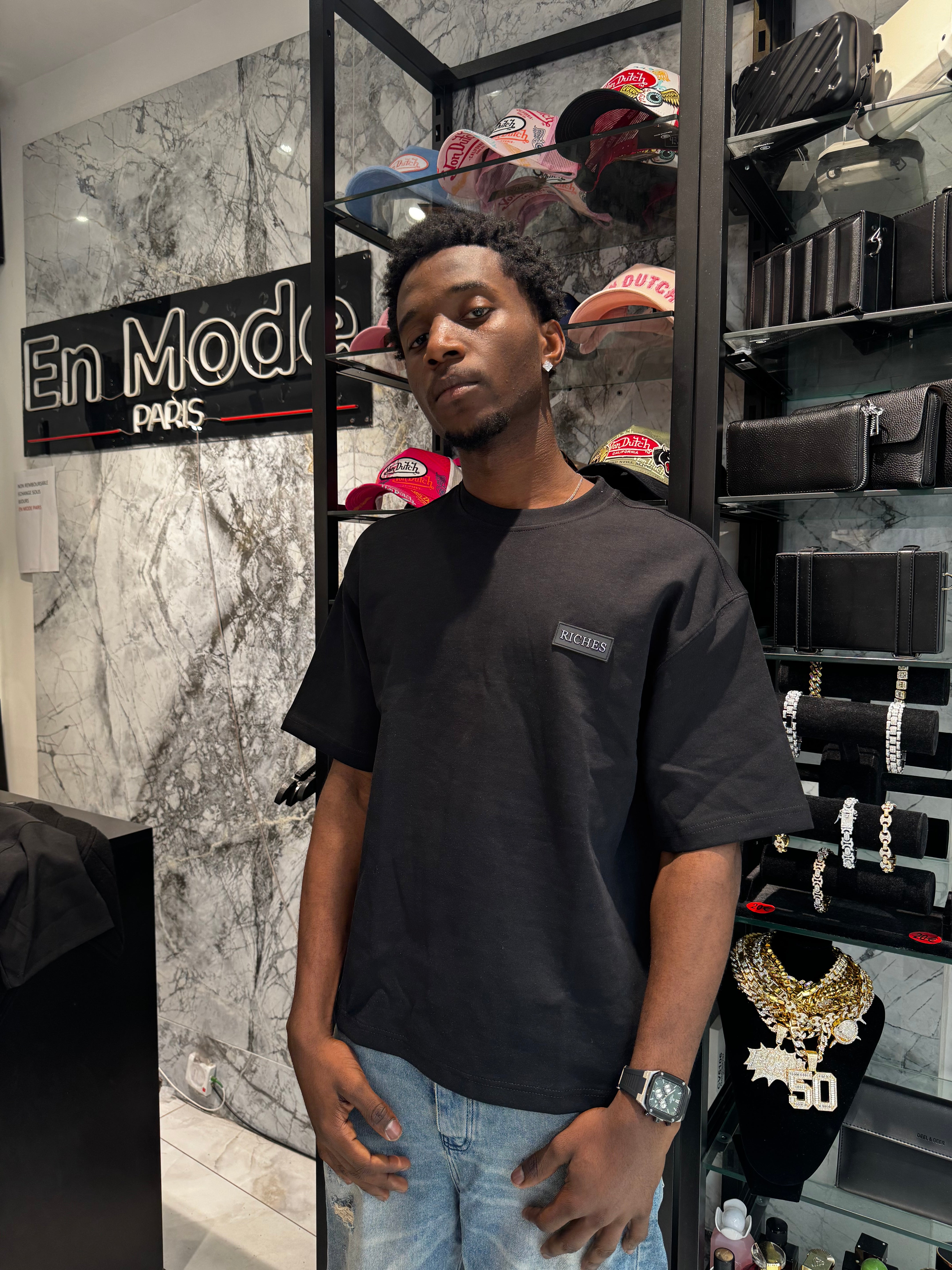 TEE shirt riches Paris Noir