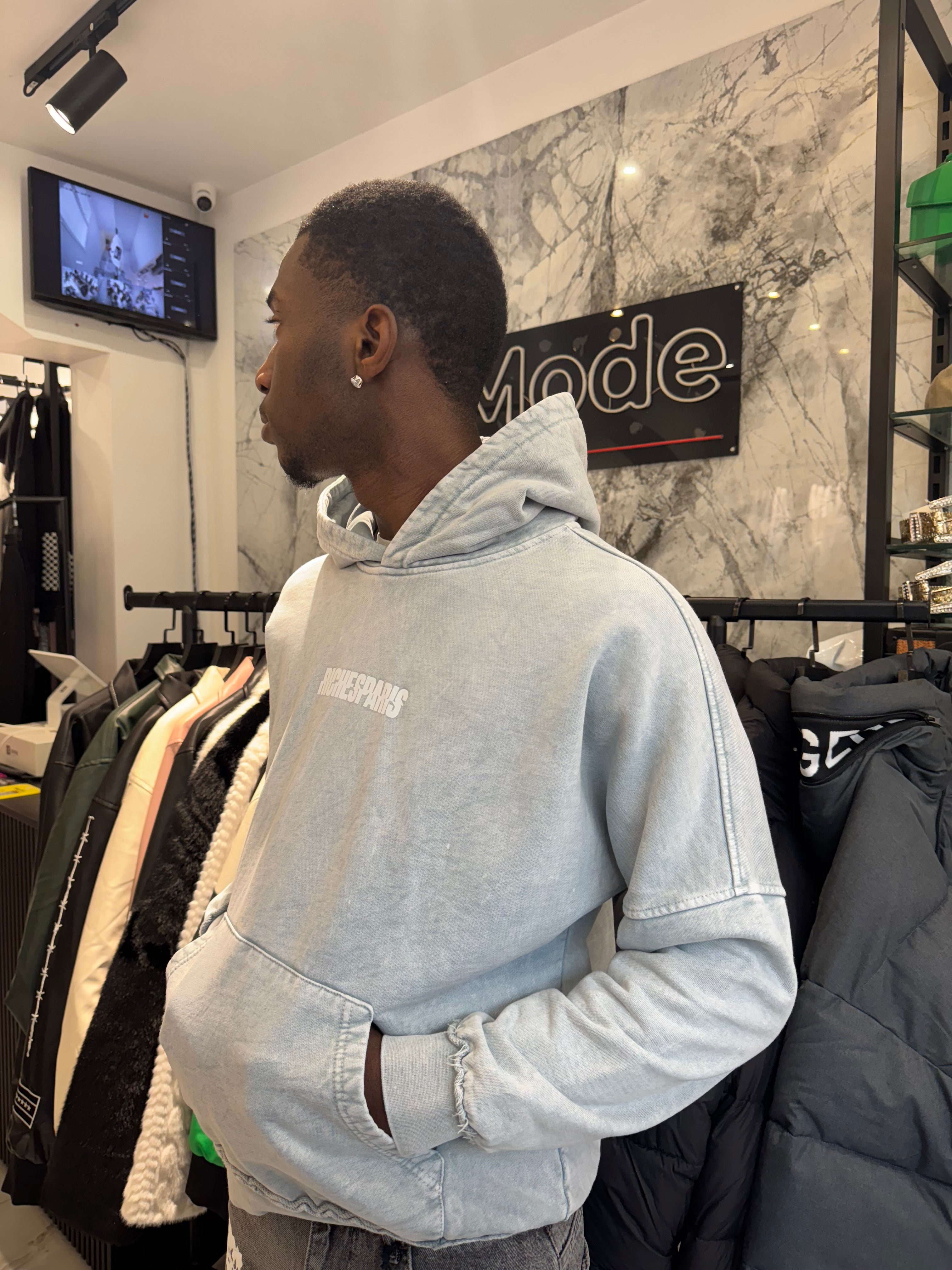 Sweat Riches Paris Gris délavé